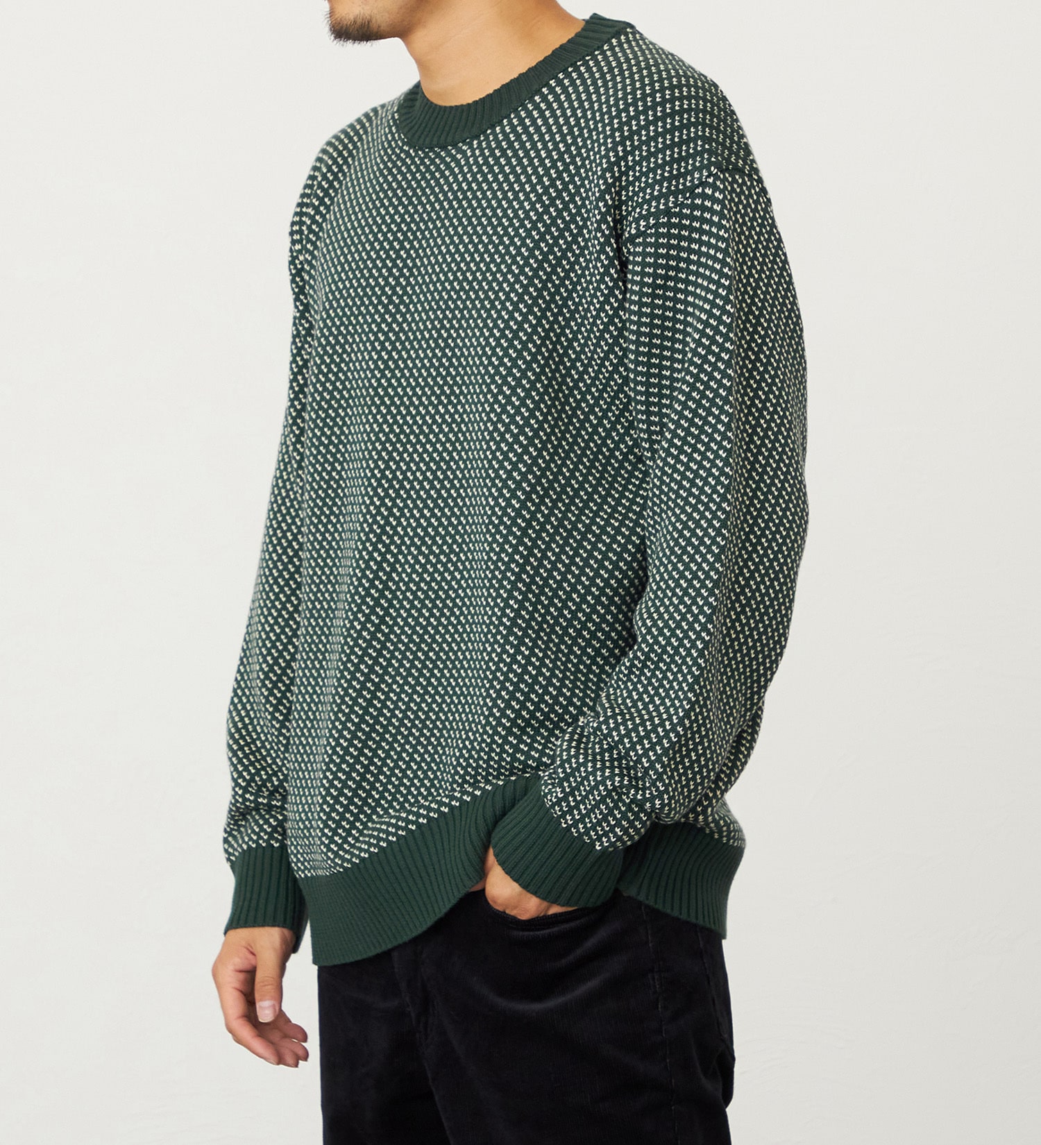 EDWIN(エドウイン)のニットクルーネック【アウトレット店舗・WEB限定】|トップス/ニット/セーター/メンズ|グリーン