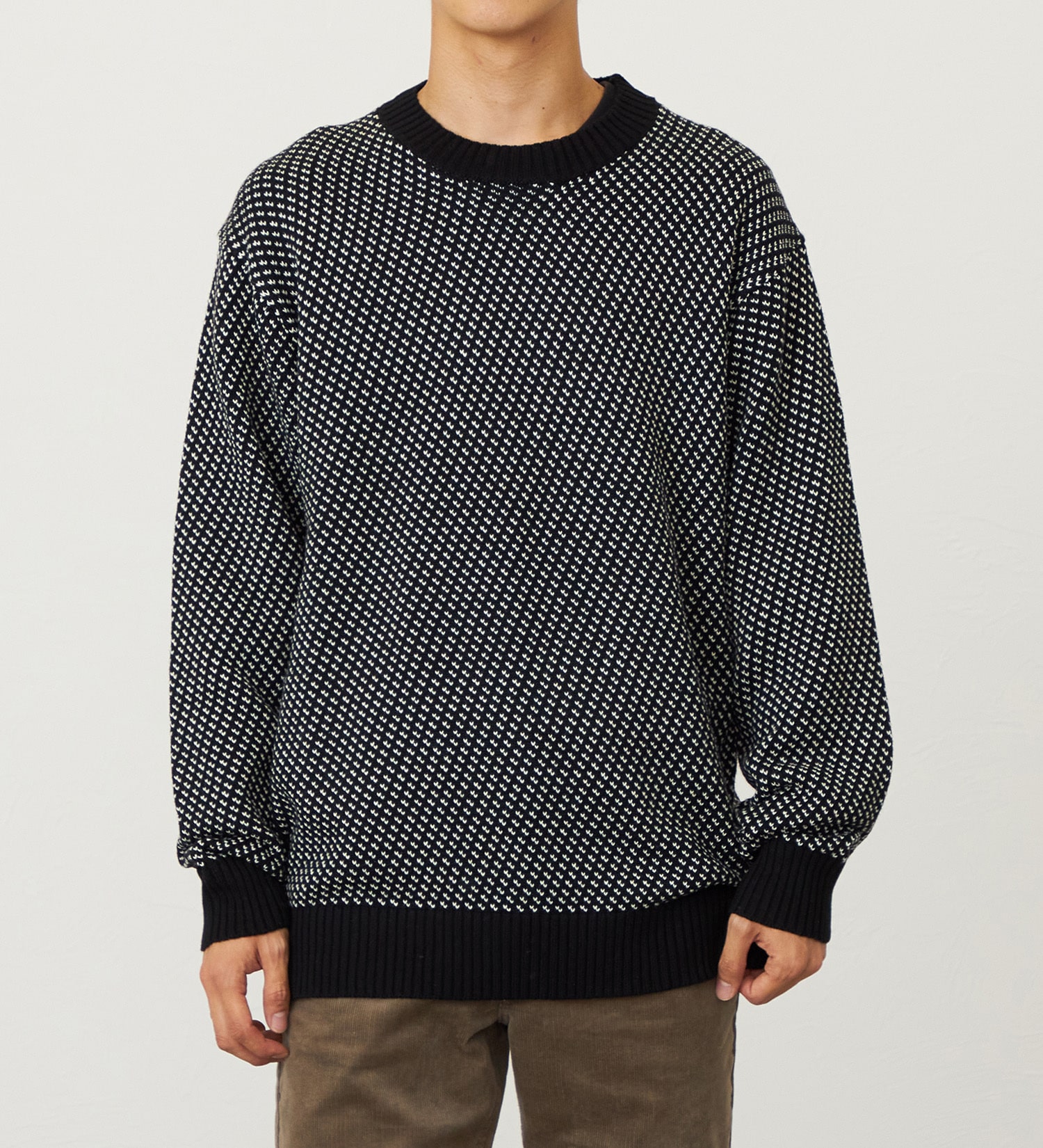 EDWIN(エドウイン)のニットクルーネック【アウトレット店舗・WEB限定】|トップス/ニット/セーター/メンズ|ブラック