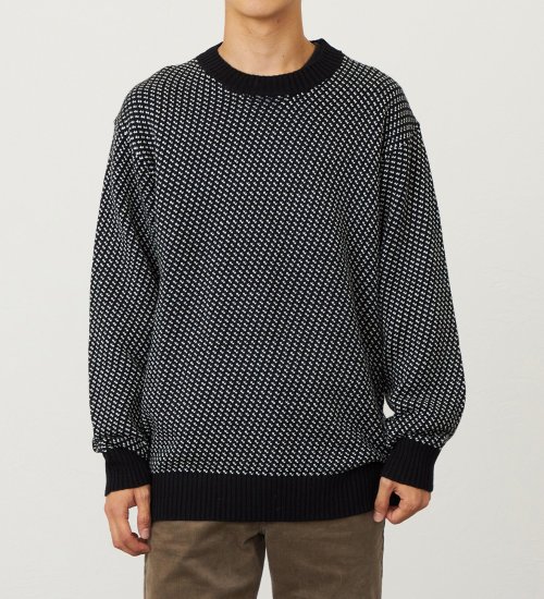 EDWIN(エドウイン)のニットクルーネック【アウトレット店舗・WEB限定】|トップス/ニット/セーター/メンズ|ブラック