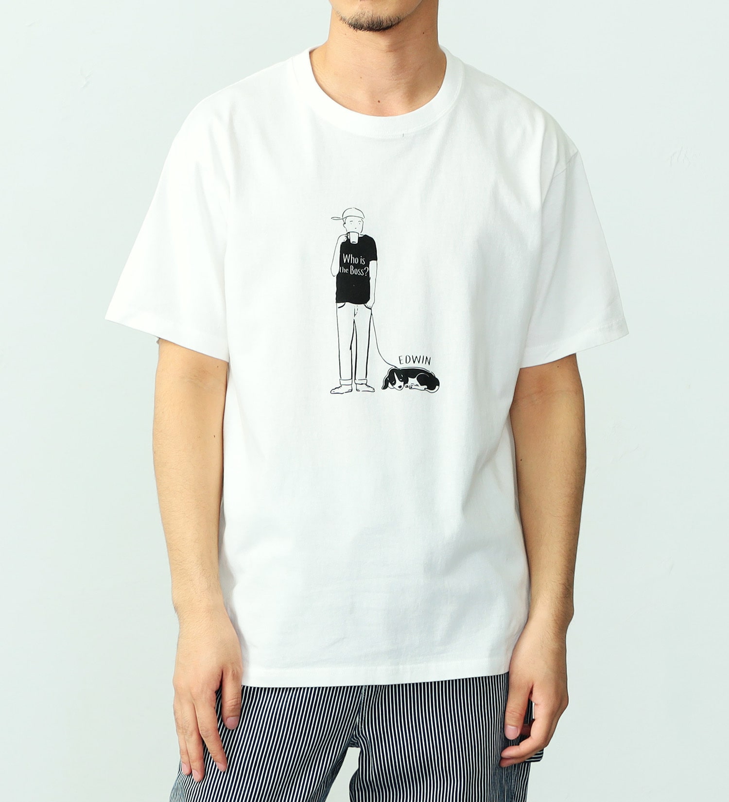 EDWIN(エドウイン)のハンドライティングプリントTシャツ【アウトレット店舗・WEB限定】|トップス/Tシャツ/カットソー/メンズ|ホワイト