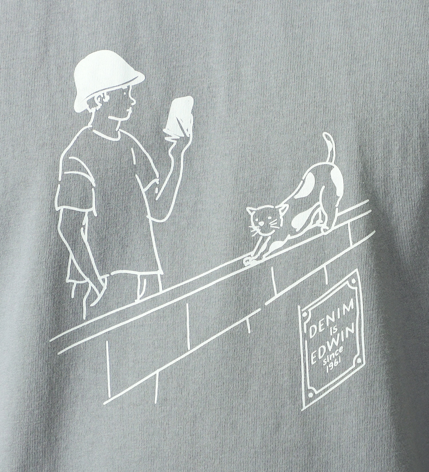 EDWIN(エドウイン)のハンドライティングプリントTシャツ【アウトレット店舗・WEB限定】|トップス/Tシャツ/カットソー/メンズ|ライトグレー