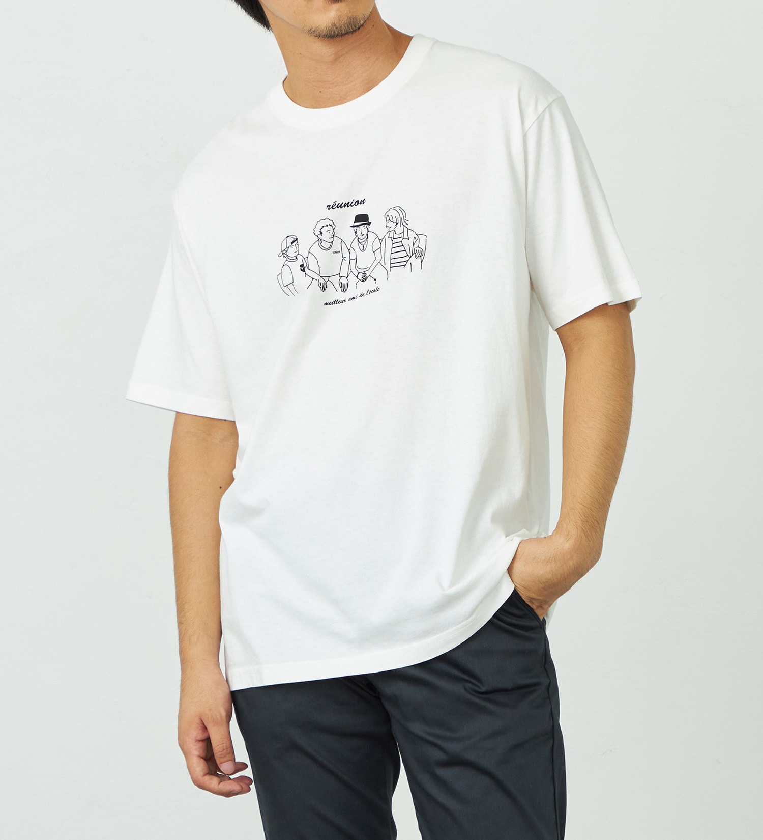 EDWIN(エドウイン)のハンドライティングTシャツ【アウトレット店舗・WEB限定】|トップス/Tシャツ/カットソー/メンズ|ホワイト