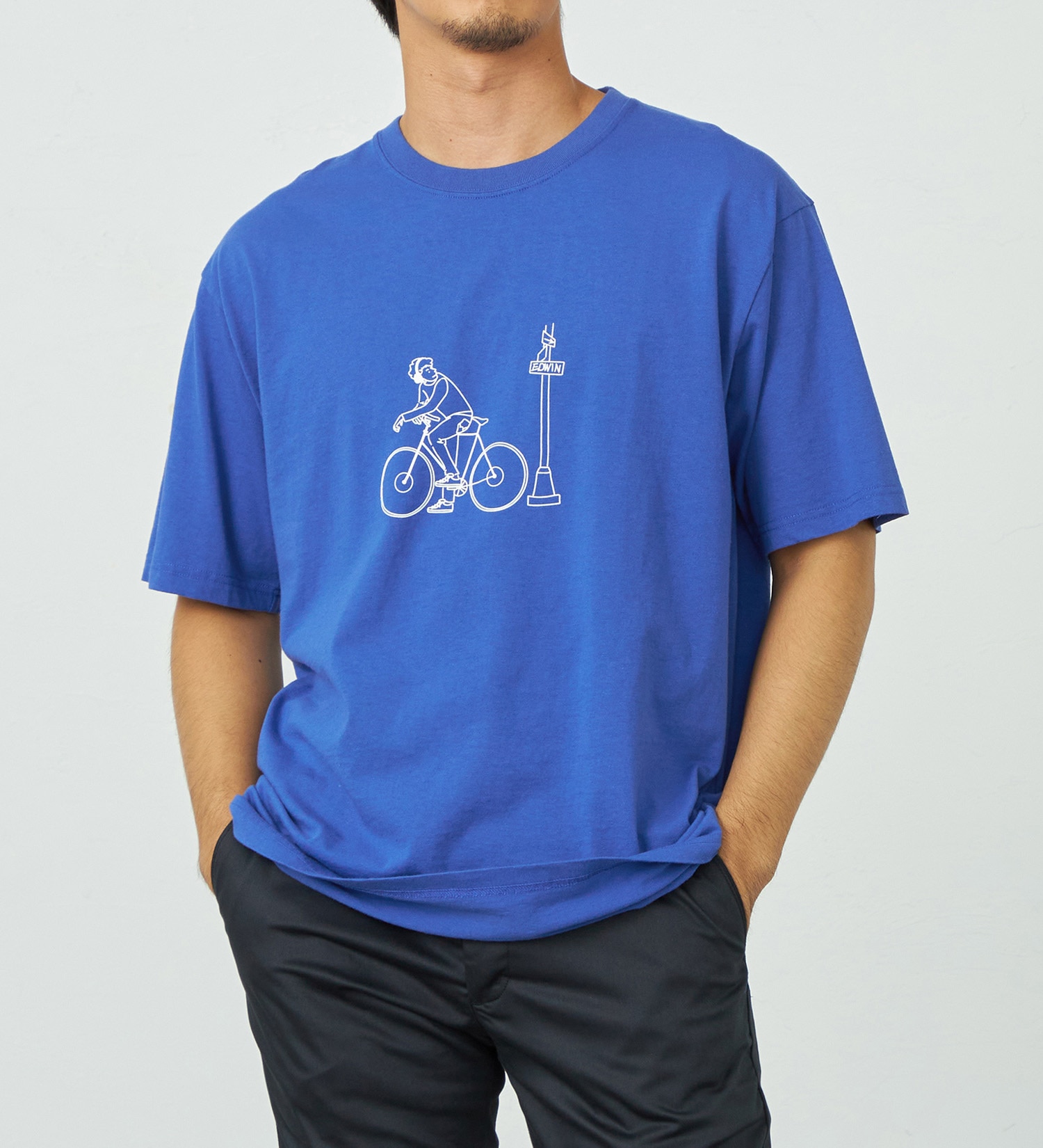 EDWIN(エドウイン)のハンドライティングTシャツ【アウトレット店舗・WEB限定】|トップス/Tシャツ/カットソー/メンズ|ブルー