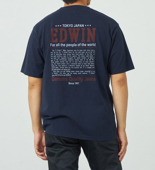 EDWIN(エドウイン)のバックプリントTシャツ【アウトレット店舗・WEB限定】|トップス/Tシャツ/カットソー/メンズ|ネイビー