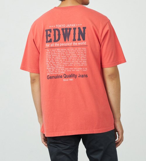 EDWIN(エドウイン)のバックプリントTシャツ【アウトレット店舗・WEB限定】|トップス/Tシャツ/カットソー/メンズ|オレンジ