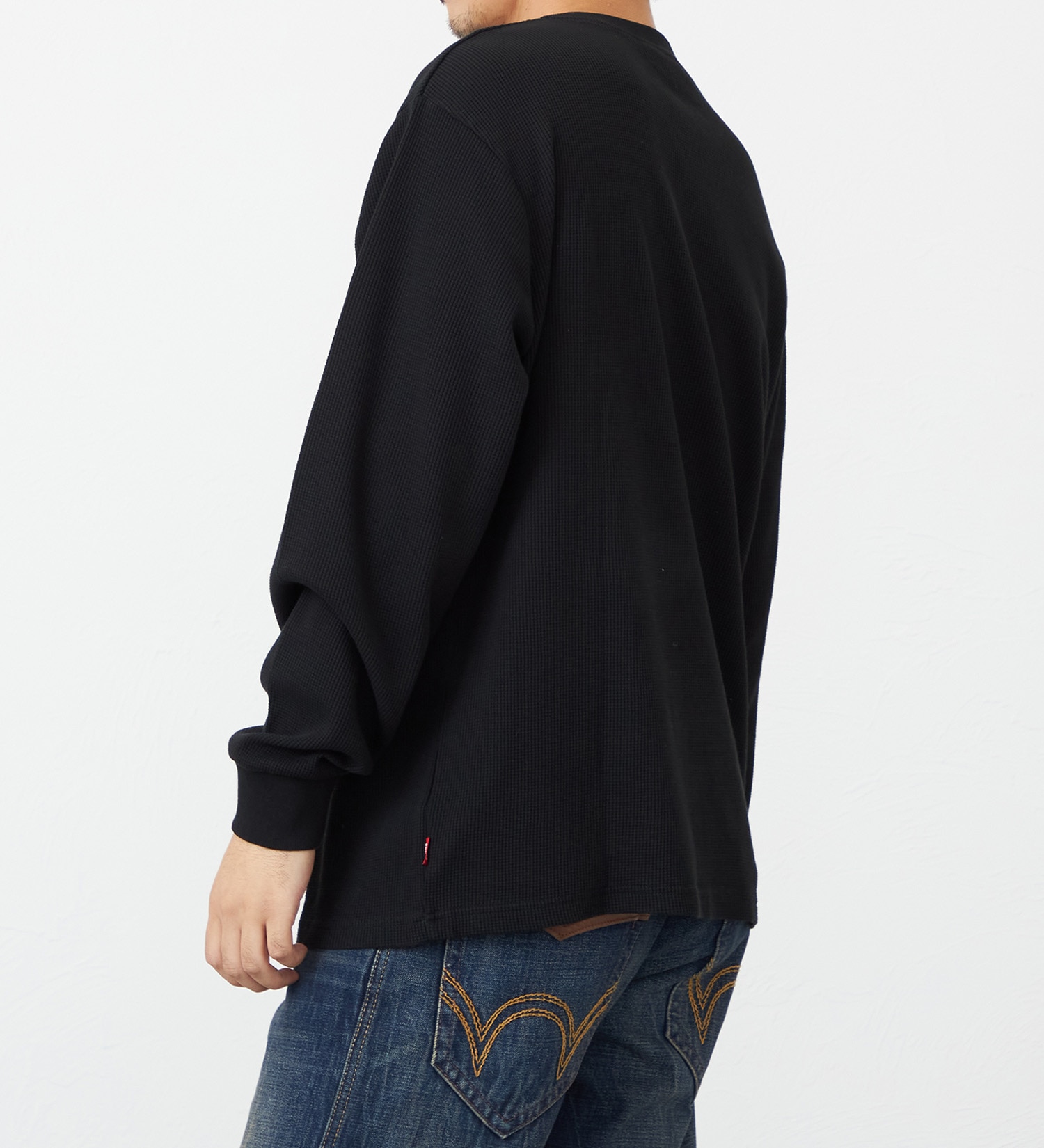 EDWIN(エドウイン)のワッフル長袖 Tシャツ【アウトレット店舗・WEB限定】|トップス/Tシャツ/カットソー/メンズ|ブラック