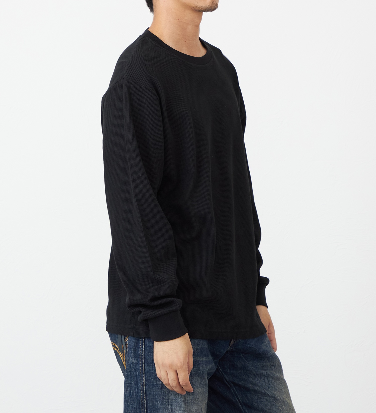 EDWIN(エドウイン)のワッフル長袖 Tシャツ【アウトレット店舗・WEB限定】|トップス/Tシャツ/カットソー/メンズ|ブラック
