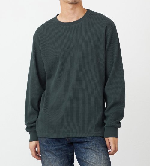 EDWIN(エドウイン)のワッフル長袖 Tシャツ【アウトレット店舗・WEB限定】|トップス/Tシャツ/カットソー/メンズ|ダークグリーン