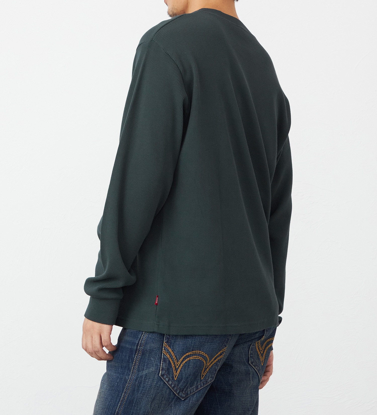 EDWIN(エドウイン)のワッフル長袖 Tシャツ【アウトレット店舗・WEB限定】|トップス/Tシャツ/カットソー/メンズ|ダークグリーン