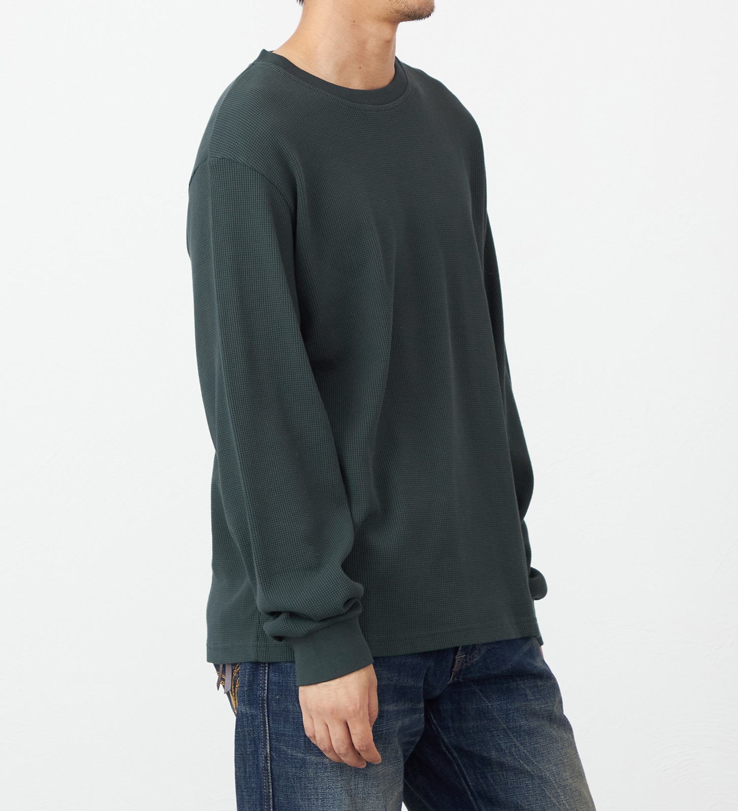 EDWIN(エドウイン)のワッフル長袖 Tシャツ【アウトレット店舗・WEB限定】|トップス/Tシャツ/カットソー/メンズ|ダークグリーン