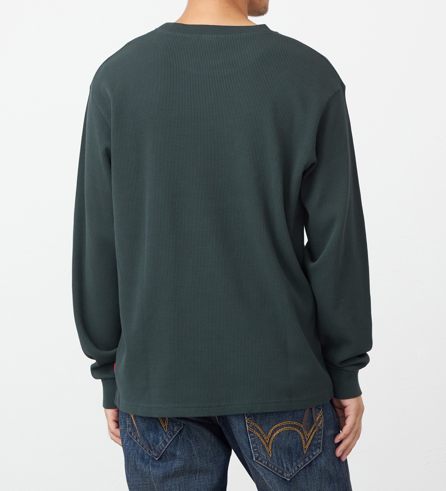 EDWIN(エドウイン)のワッフル長袖 Tシャツ【アウトレット店舗・WEB限定】|トップス/Tシャツ/カットソー/メンズ|ダークグリーン