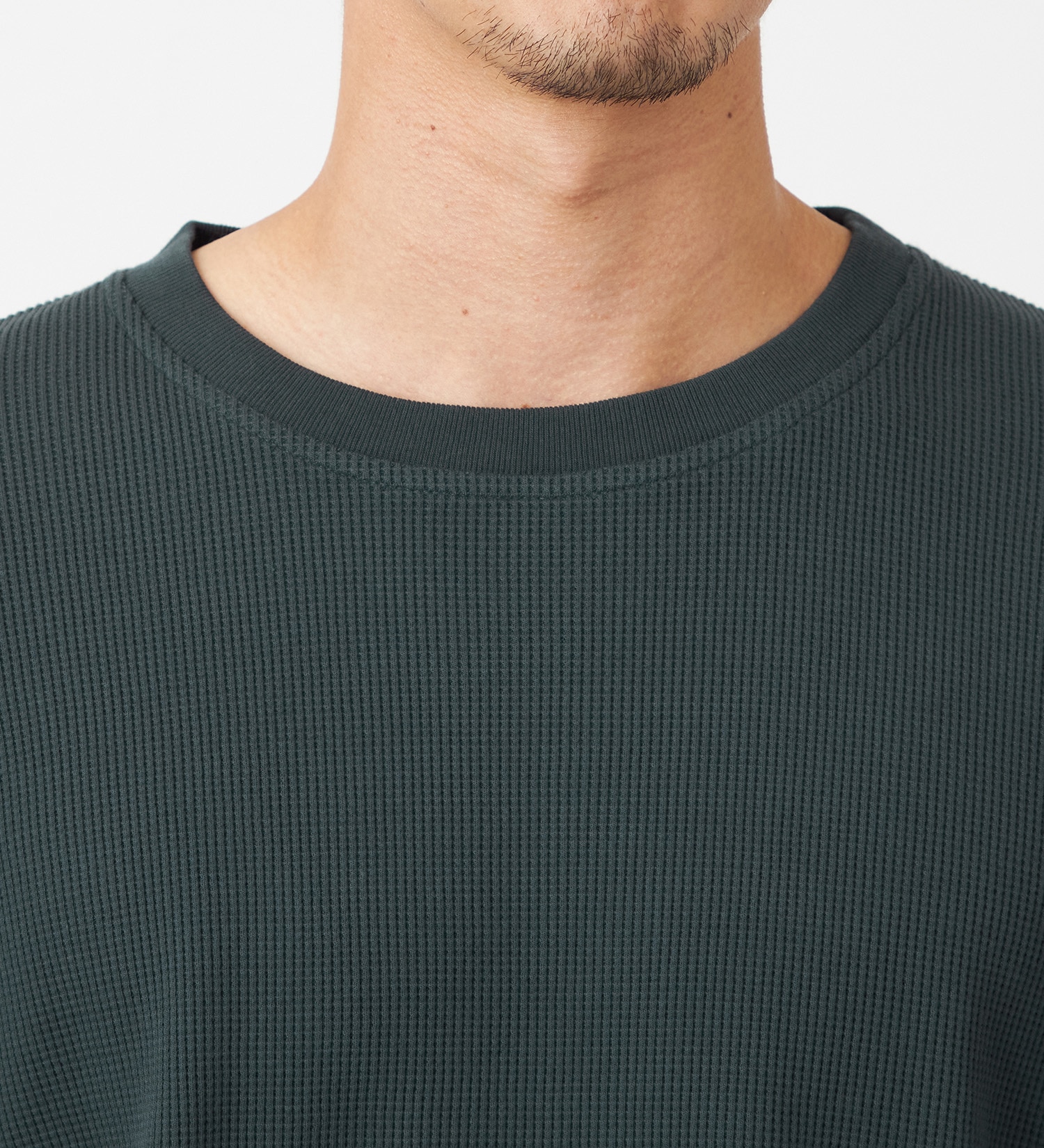EDWIN(エドウイン)のワッフル長袖 Tシャツ【アウトレット店舗・WEB限定】|トップス/Tシャツ/カットソー/メンズ|ダークグリーン