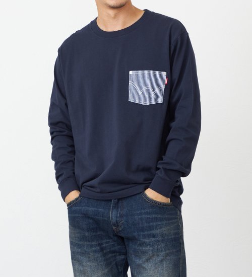 デニムポケット長袖Tシャツ【アウトレット店舗・WEB限定】