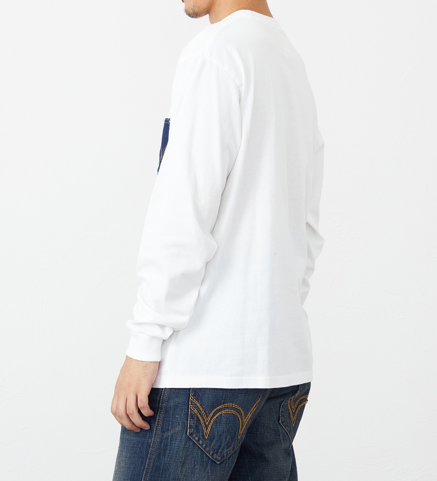 EDWIN(エドウイン)のデニムポケット長袖Tシャツ【アウトレット店舗・WEB限定】|トップス/Tシャツ/カットソー/メンズ|ホワイト