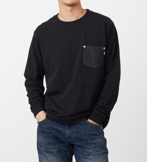 EDWIN(エドウイン)のデニムポケット長袖Tシャツ【アウトレット店舗・WEB限定】|トップス/Tシャツ/カットソー/メンズ|ブラック