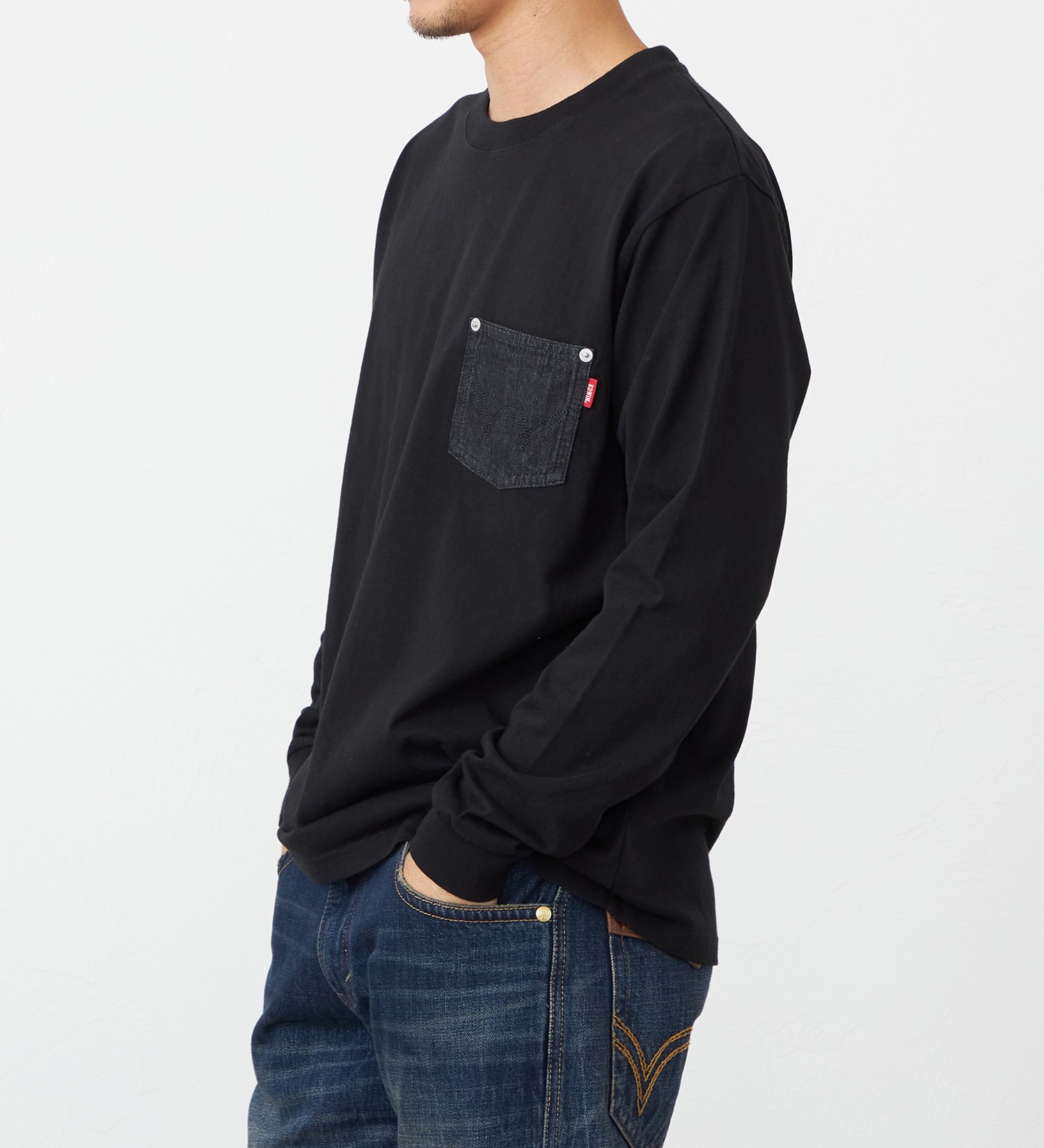 EDWIN(エドウイン)のデニムポケット長袖Tシャツ【アウトレット店舗・WEB限定】|トップス/Tシャツ/カットソー/メンズ|ブラック