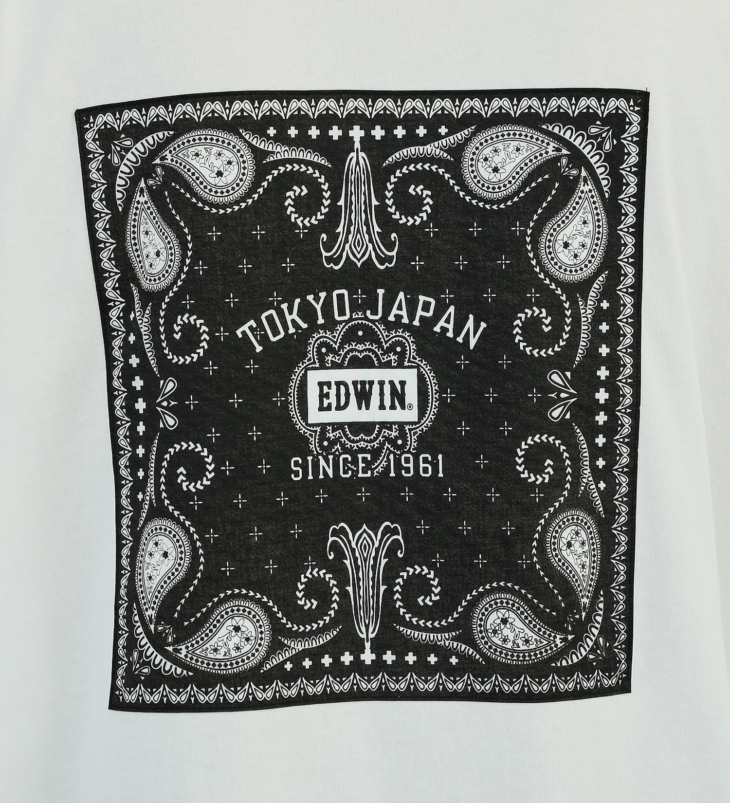 EDWIN(エドウイン)のバックバンダナ 長袖Tシャツ【アウトレット店舗・WEB限定】|トップス/Tシャツ/カットソー/メンズ|ホワイト×ブラック