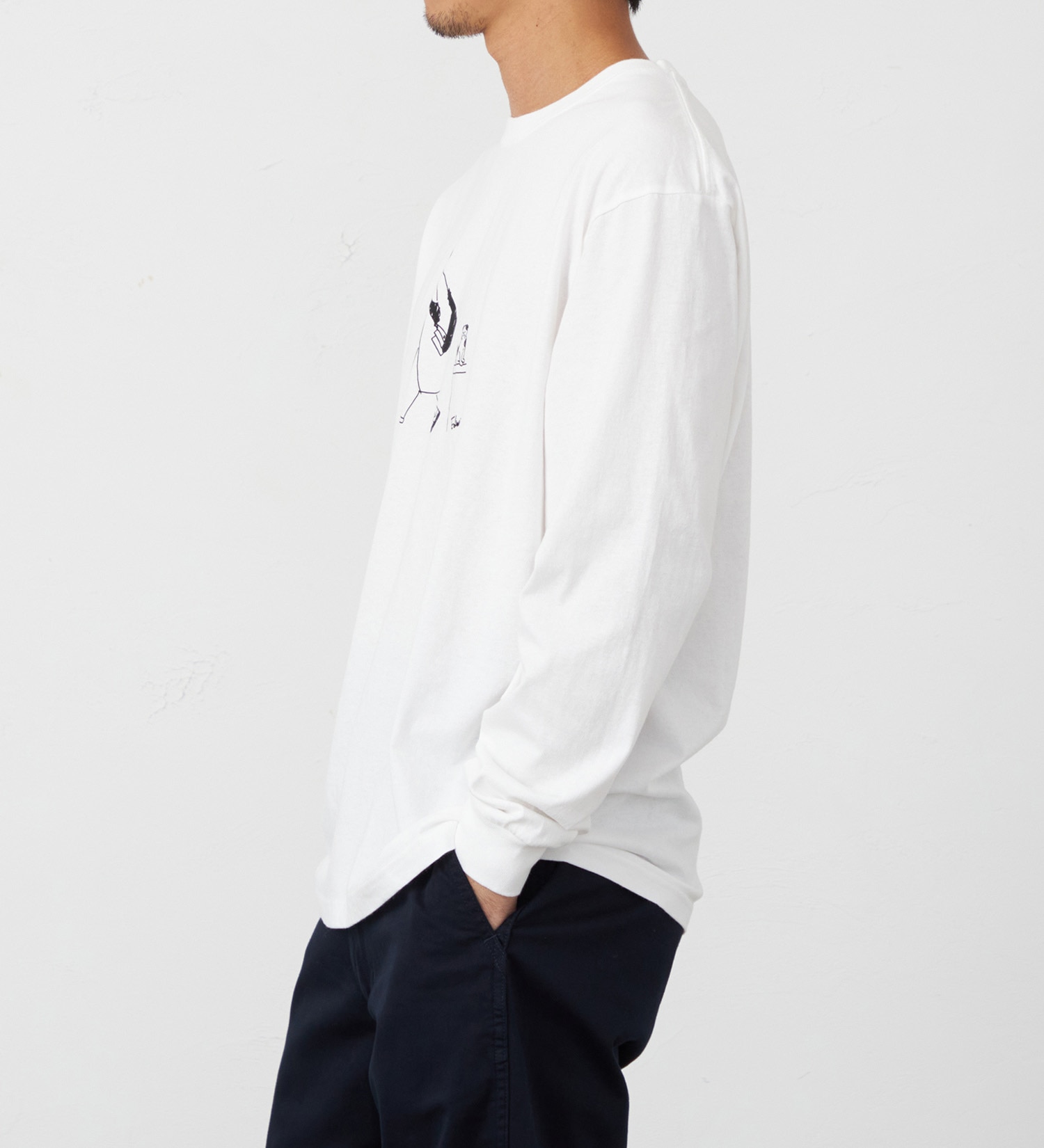 EDWIN(エドウイン)のイラスト Tシャツ 長袖【アウトレット店舗・WEB限定】|トップス/Tシャツ/カットソー/メンズ|ホワイト