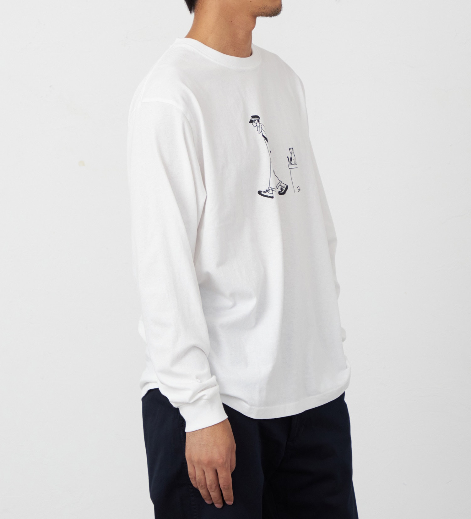 EDWIN(エドウイン)のイラスト Tシャツ 長袖【アウトレット店舗・WEB限定】|トップス/Tシャツ/カットソー/メンズ|ホワイト