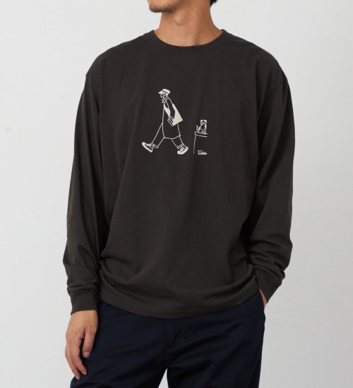 EDWIN(エドウイン)のイラスト Tシャツ 長袖【アウトレット店舗・WEB限定】|トップス/Tシャツ/カットソー/メンズ|チャコール