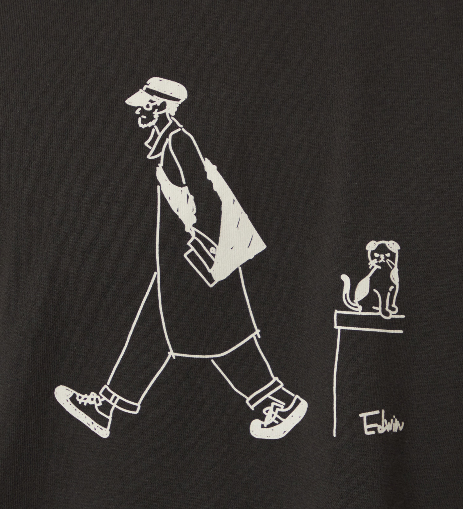 EDWIN(エドウイン)のイラスト Tシャツ 長袖【アウトレット店舗・WEB限定】|トップス/Tシャツ/カットソー/メンズ|チャコール