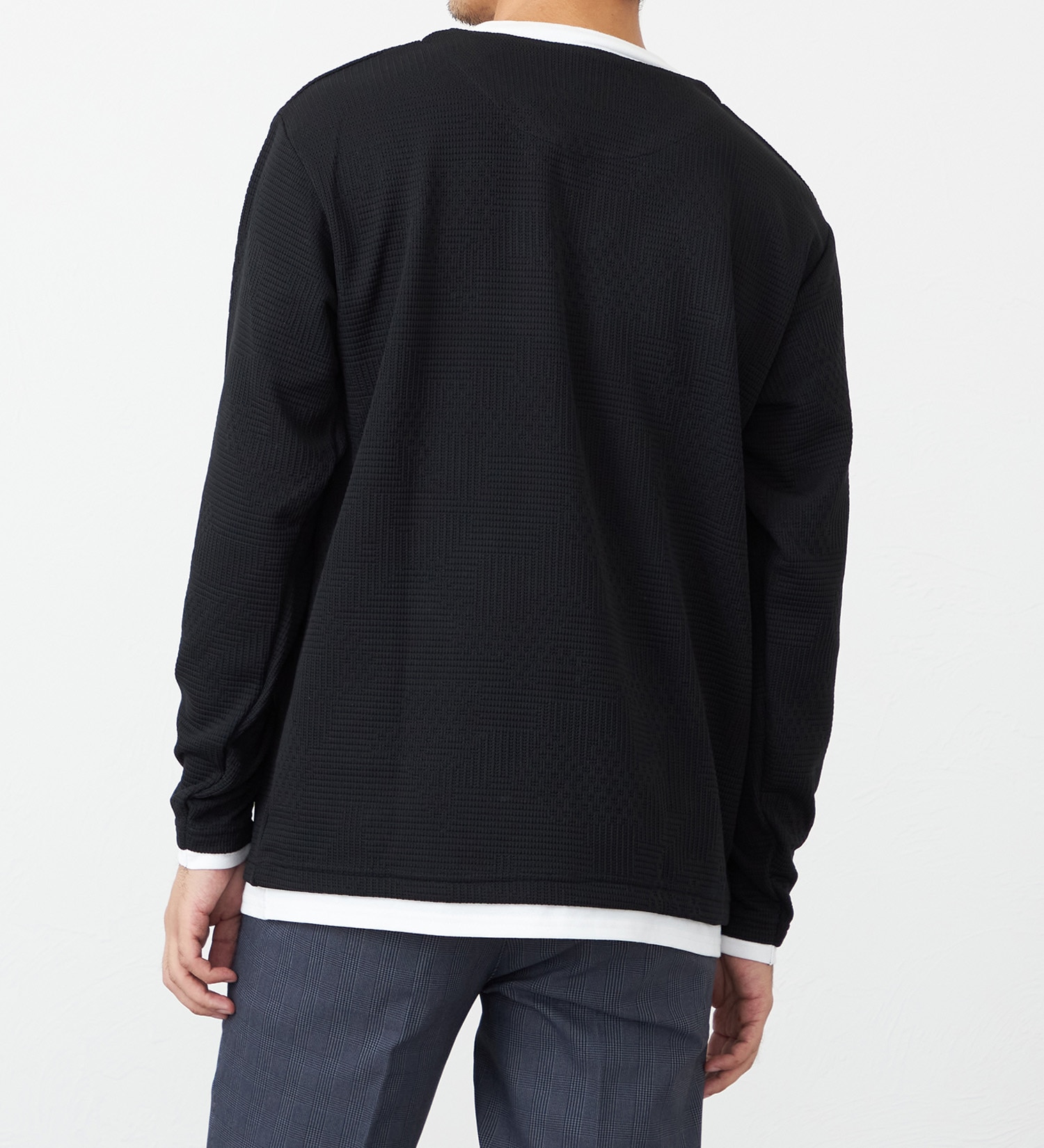 EDWIN(エドウイン)のフェイクレイヤード長袖Tシャツ【アウトレット店舗・WEB限定】|トップス/Tシャツ/カットソー/メンズ|ブラック