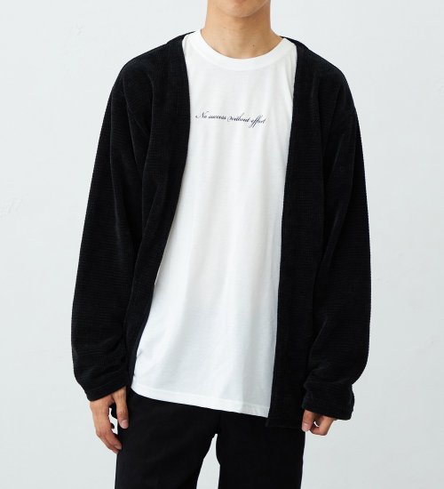 EDWIN(エドウイン)のメッセージプリントロングTシャツ＋カーディガンセット【アウトレット店舗・WEB限定】|トップス/その他トップス/メンズ|ブラック