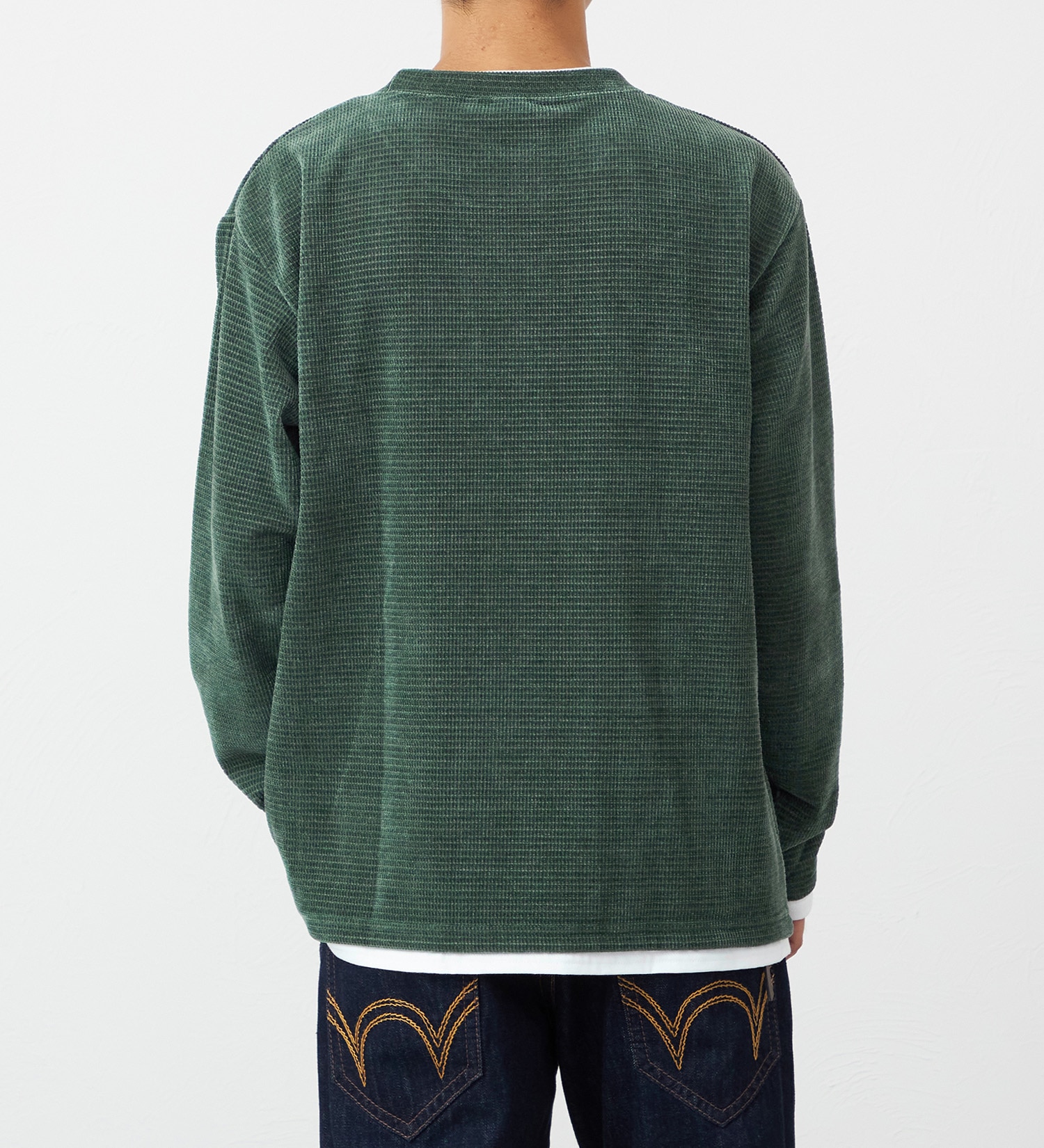 EDWIN(エドウイン)のフェイクレイヤードビック長袖Tシャツ【アウトレット店舗・WEB限定】|トップス/Tシャツ/カットソー/メンズ|グリーン
