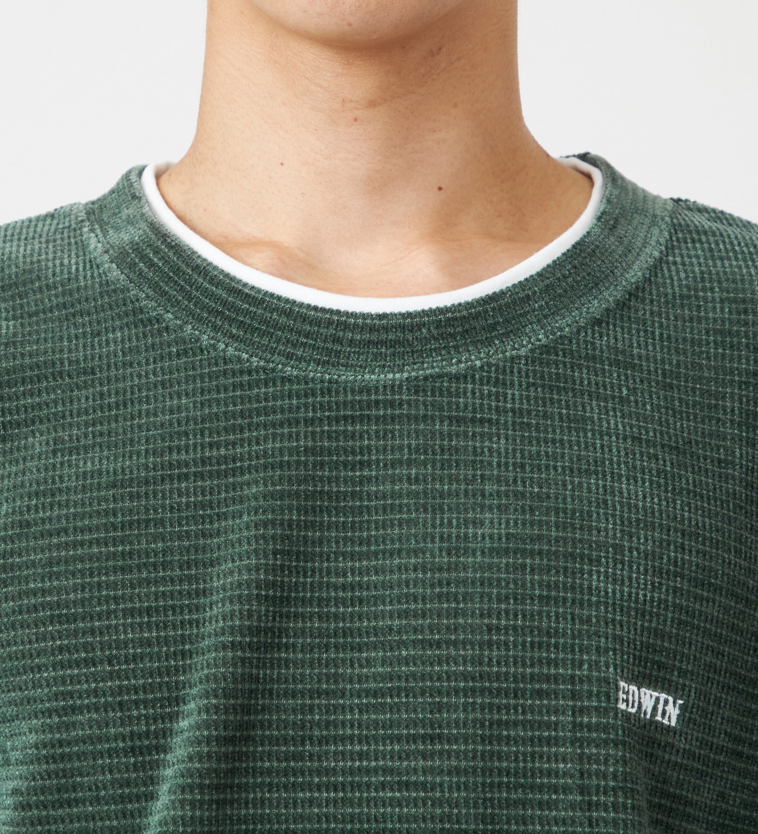EDWIN(エドウイン)のフェイクレイヤードビック長袖Tシャツ【アウトレット店舗・WEB限定】|トップス/Tシャツ/カットソー/メンズ|グリーン