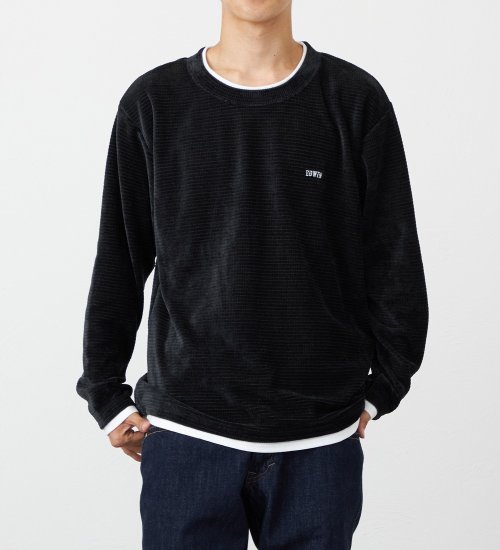 EDWIN(エドウイン)のフェイクレイヤードビック長袖Tシャツ【アウトレット店舗・WEB限定】|トップス/Tシャツ/カットソー/メンズ|ブラック
