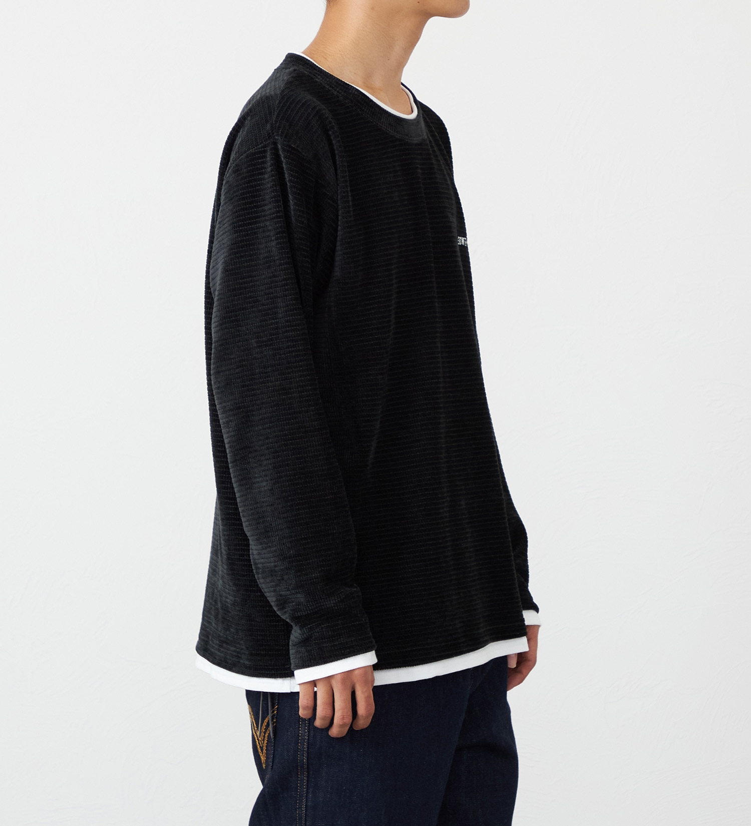 EDWIN(エドウイン)のフェイクレイヤードビック長袖Tシャツ【アウトレット店舗・WEB限定】|トップス/Tシャツ/カットソー/メンズ|ブラック