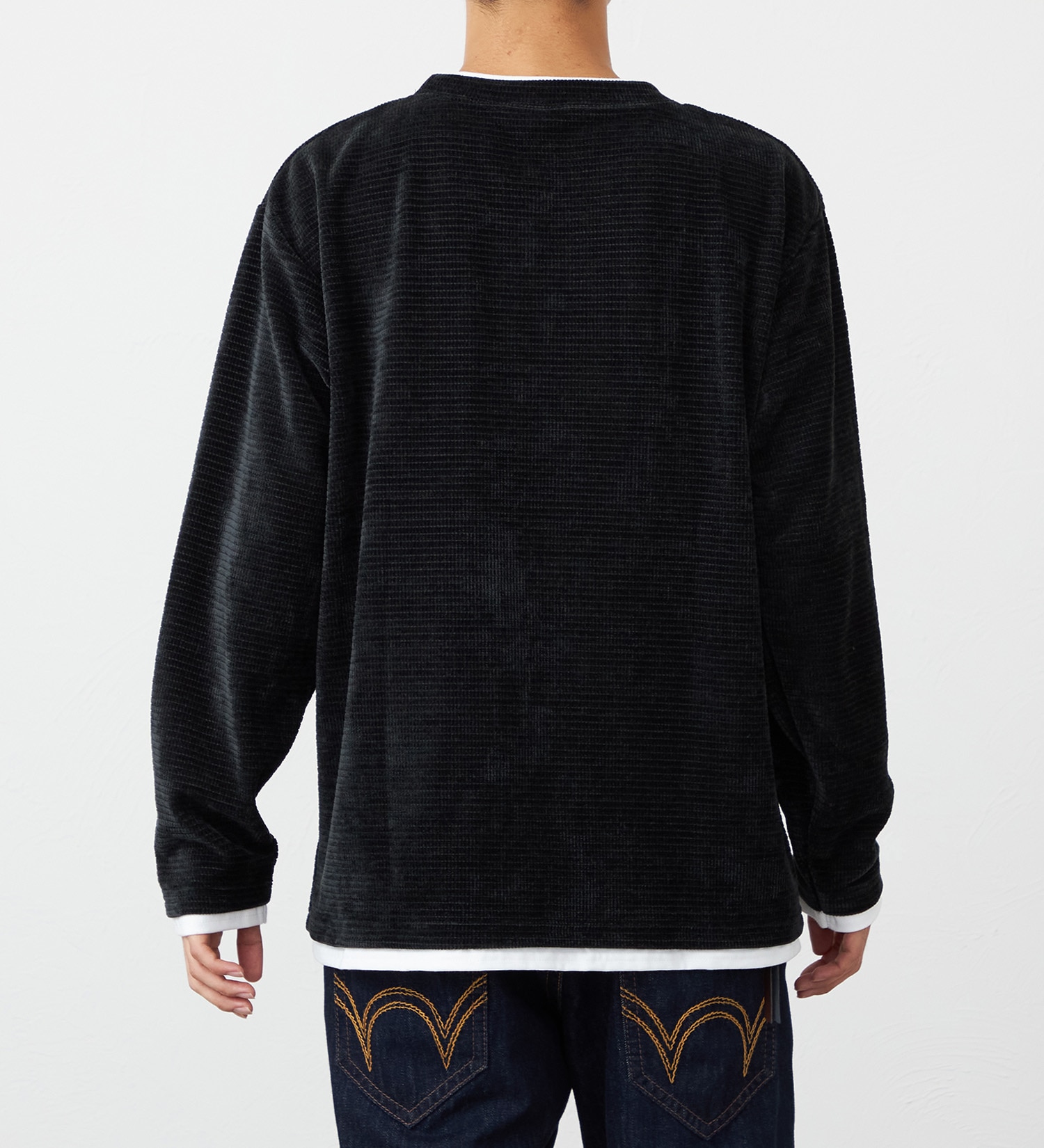 EDWIN(エドウイン)のフェイクレイヤードビック長袖Tシャツ【アウトレット店舗・WEB限定】|トップス/Tシャツ/カットソー/メンズ|ブラック
