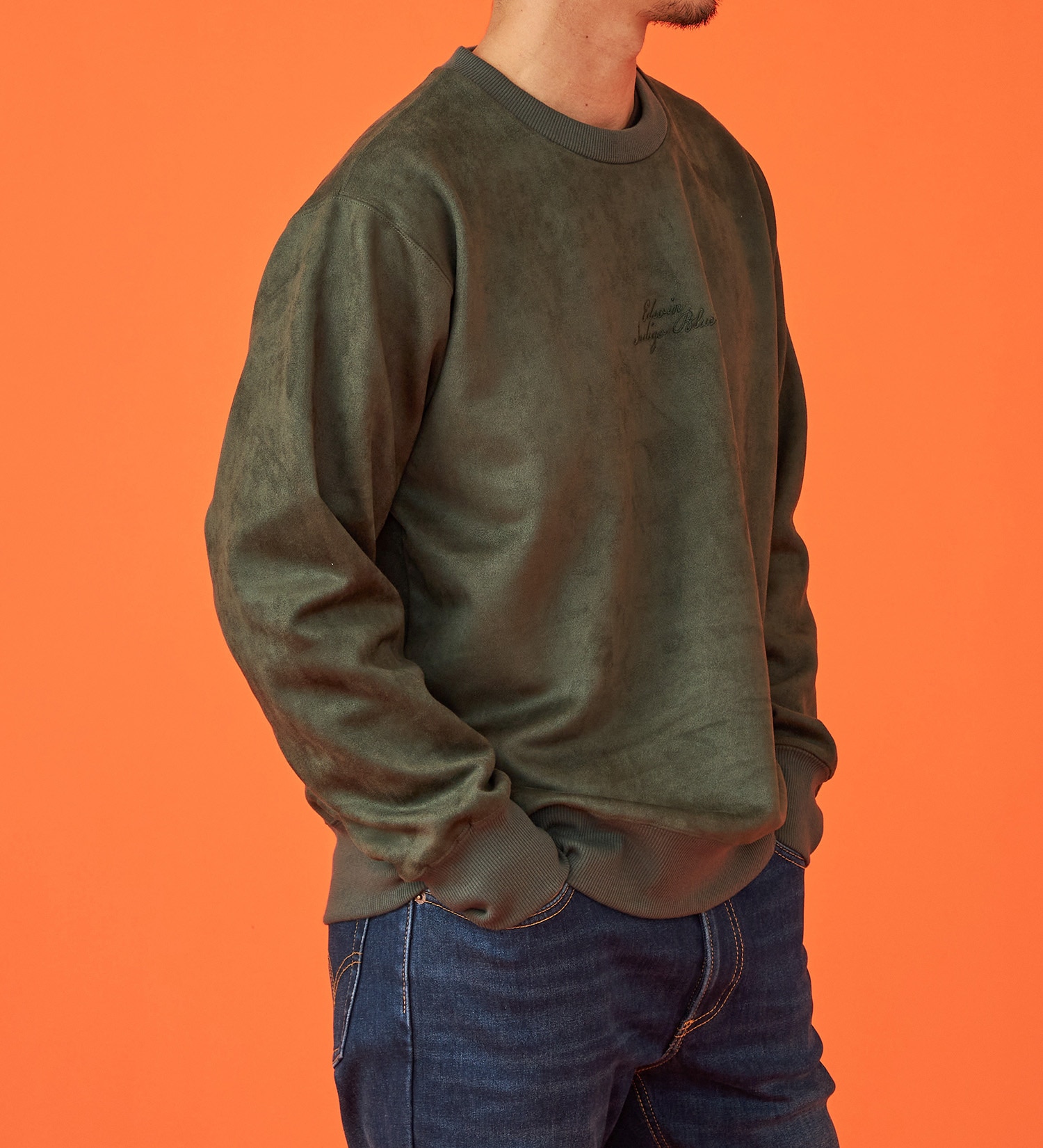 EDWIN(エドウイン)のスエードスウェット【アウトレット店舗・WEB限定】|トップス/スウェット/メンズ|ダークグリーン