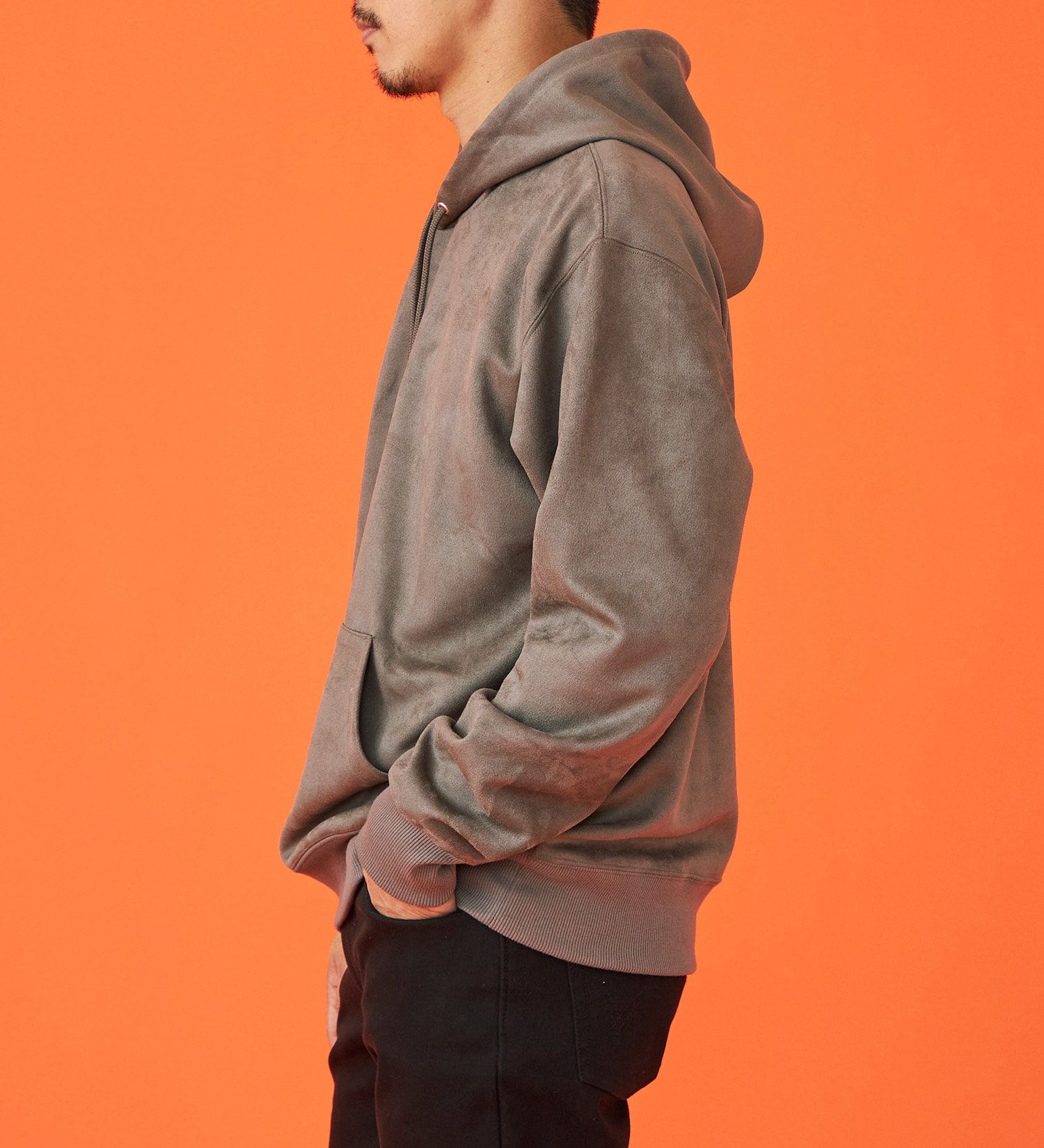 EDWIN(エドウイン)のフェイクスエードフード付きパーカー【アウトレット店舗・WEB限定】|トップス/パーカー/メンズ|グレー