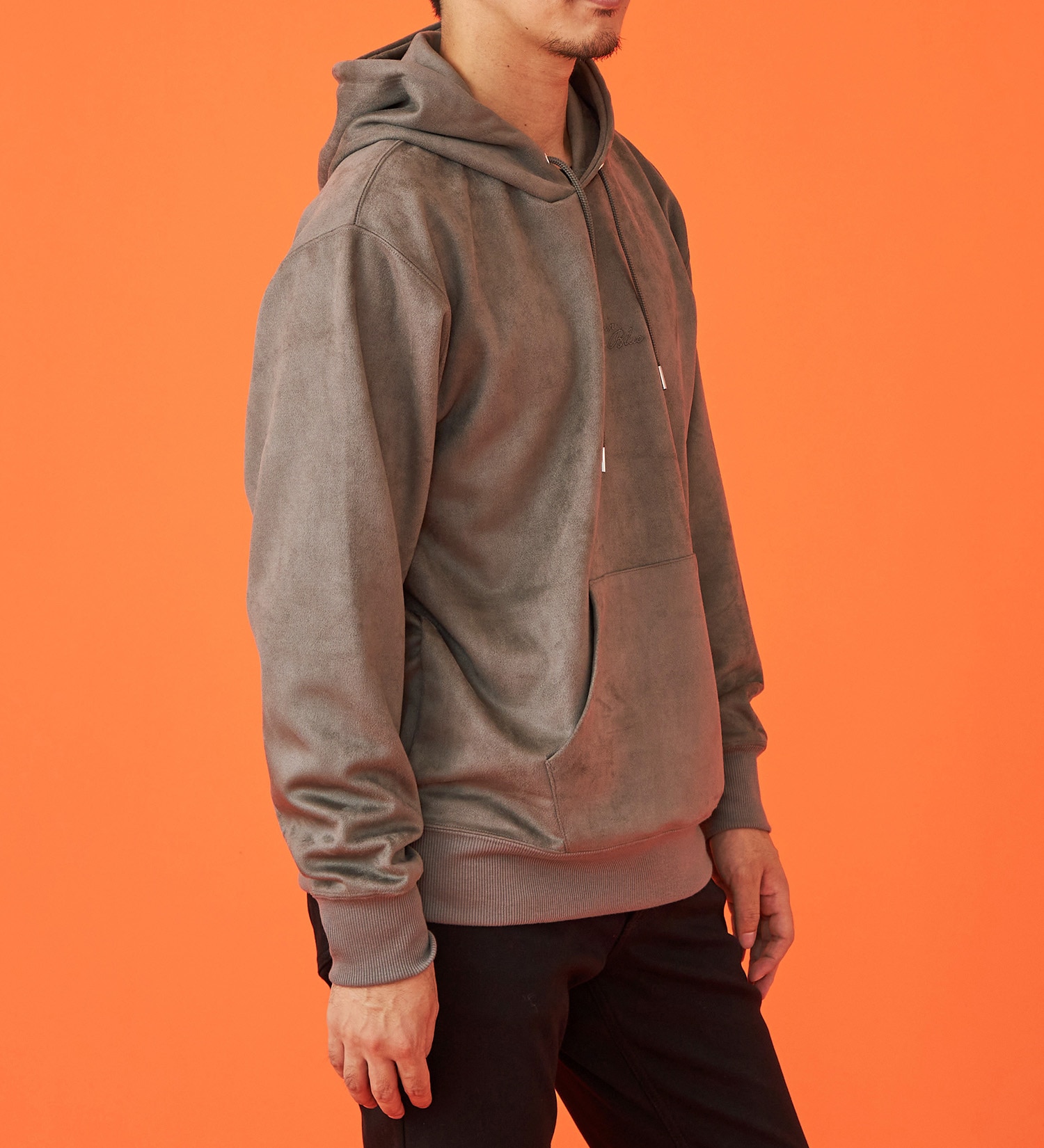 EDWIN(エドウイン)のフェイクスエードフード付きパーカー【アウトレット店舗・WEB限定】|トップス/パーカー/メンズ|グレー