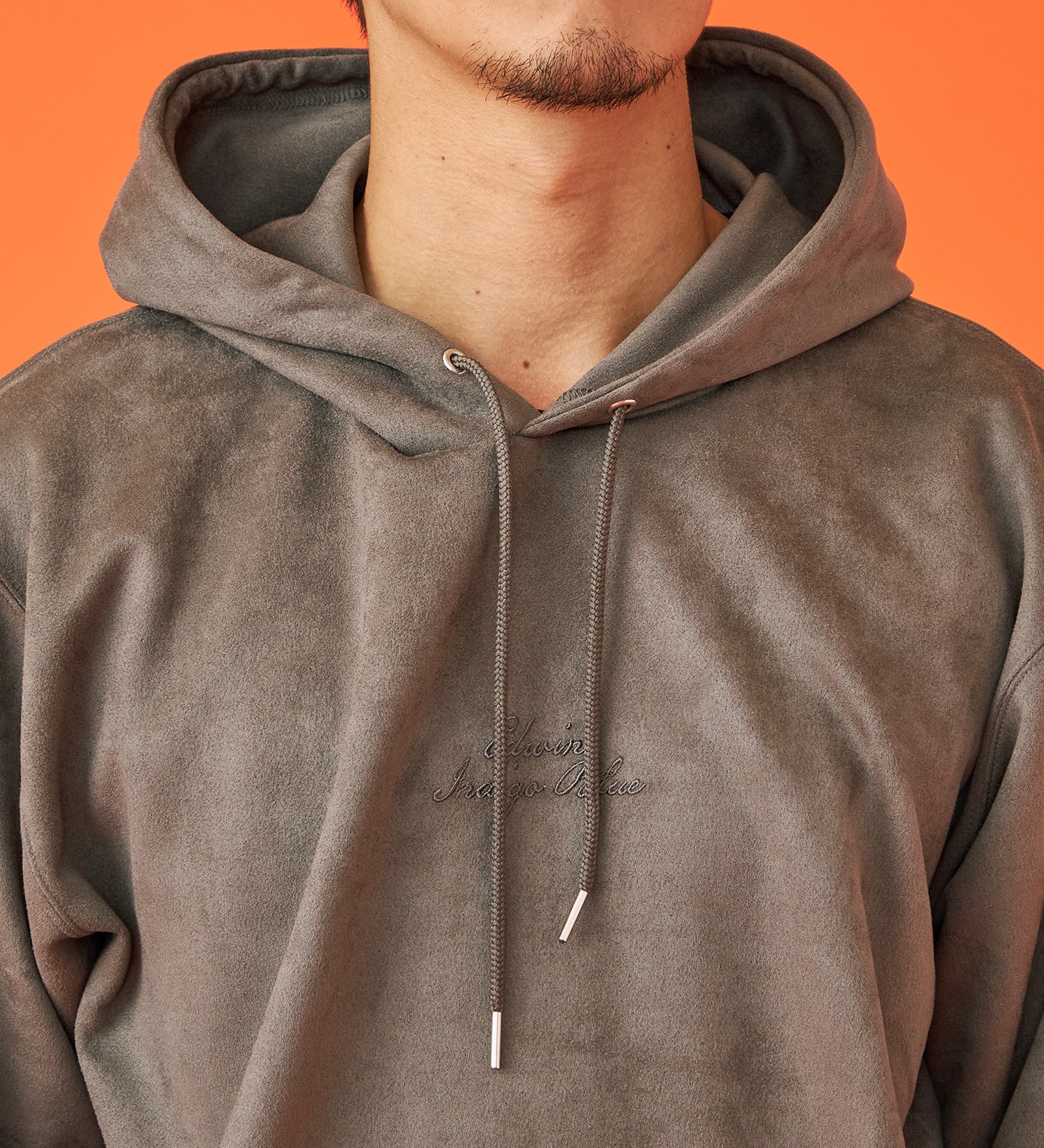 EDWIN(エドウイン)のフェイクスエードフード付きパーカー【アウトレット店舗・WEB限定】|トップス/パーカー/メンズ|グレー