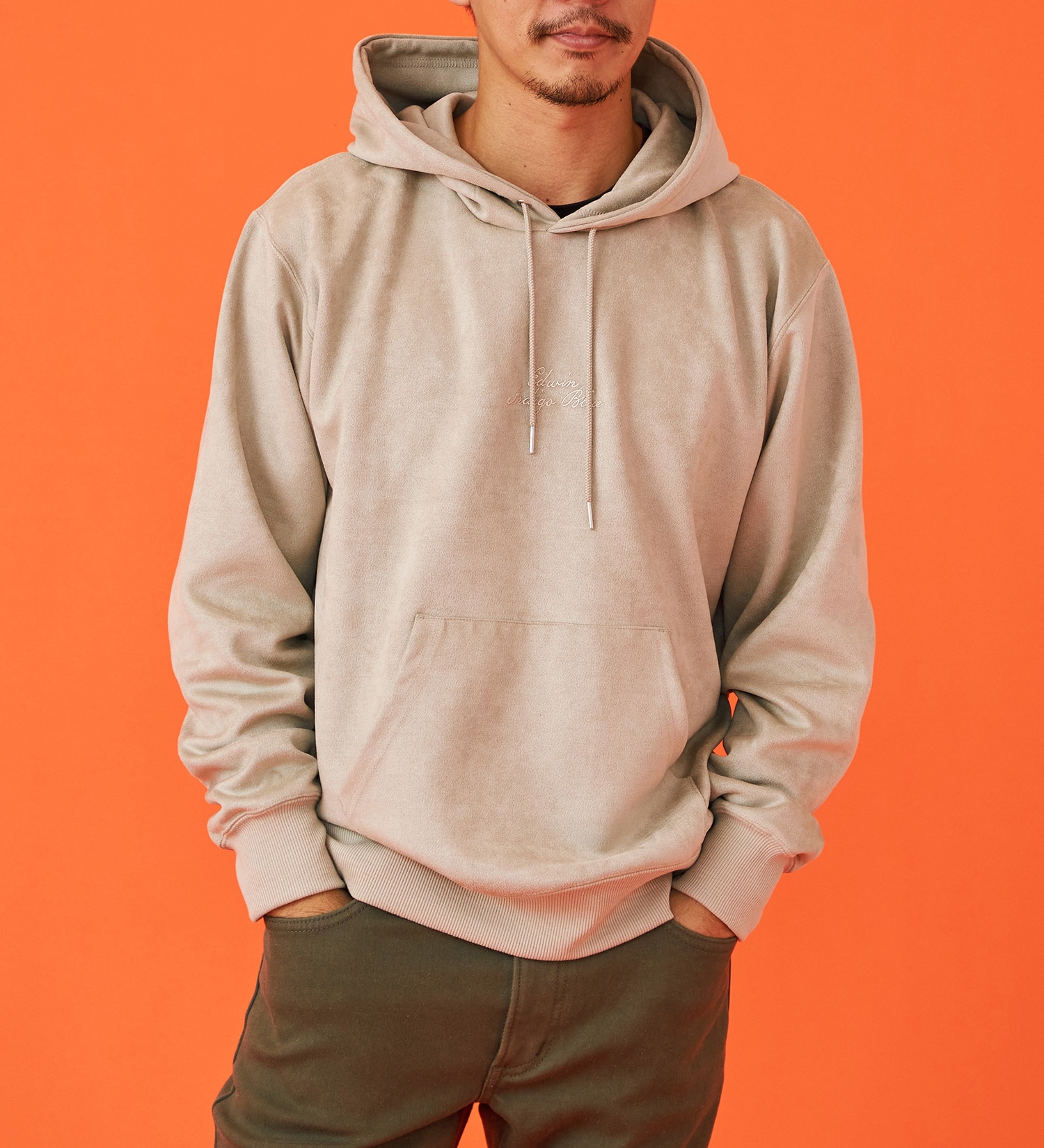 EDWIN(エドウイン)のフェイクスエードフード付きパーカー【アウトレット店舗・WEB限定】|トップス/パーカー/メンズ|アイボリー