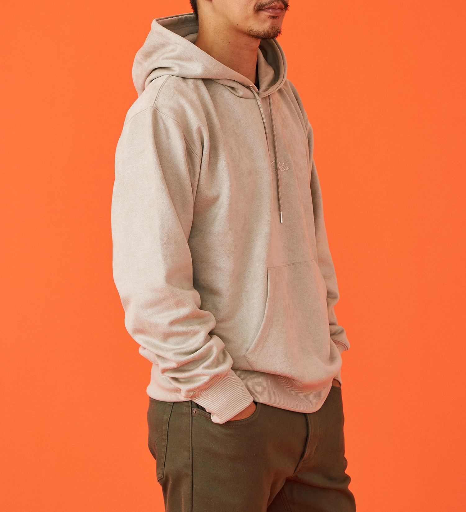 EDWIN(エドウイン)のフェイクスエードフード付きパーカー【アウトレット店舗・WEB限定】|トップス/パーカー/メンズ|アイボリー