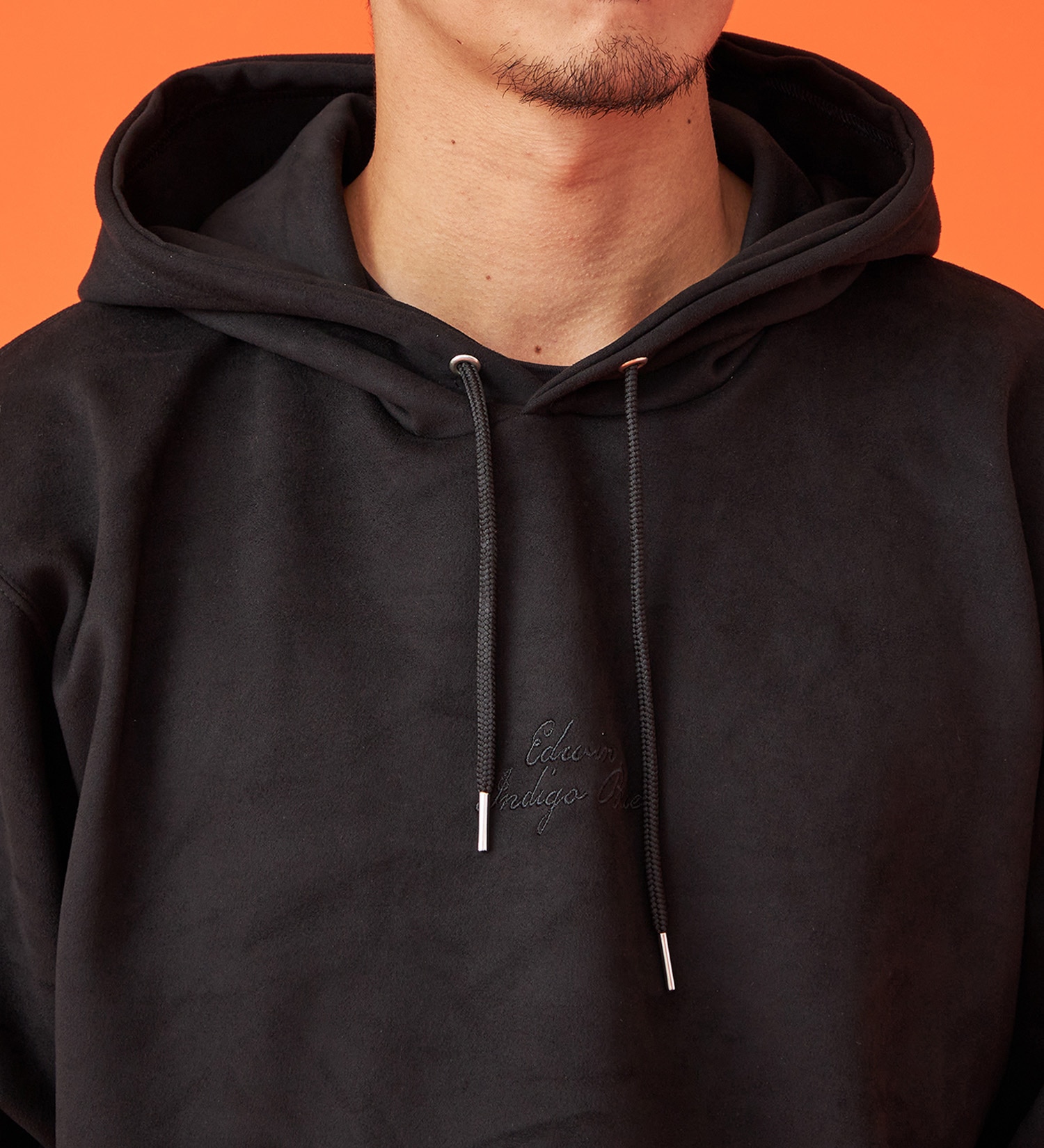 EDWIN(エドウイン)のフェイクスエードフード付きパーカー【アウトレット店舗・WEB限定】|トップス/パーカー/メンズ|ブラック