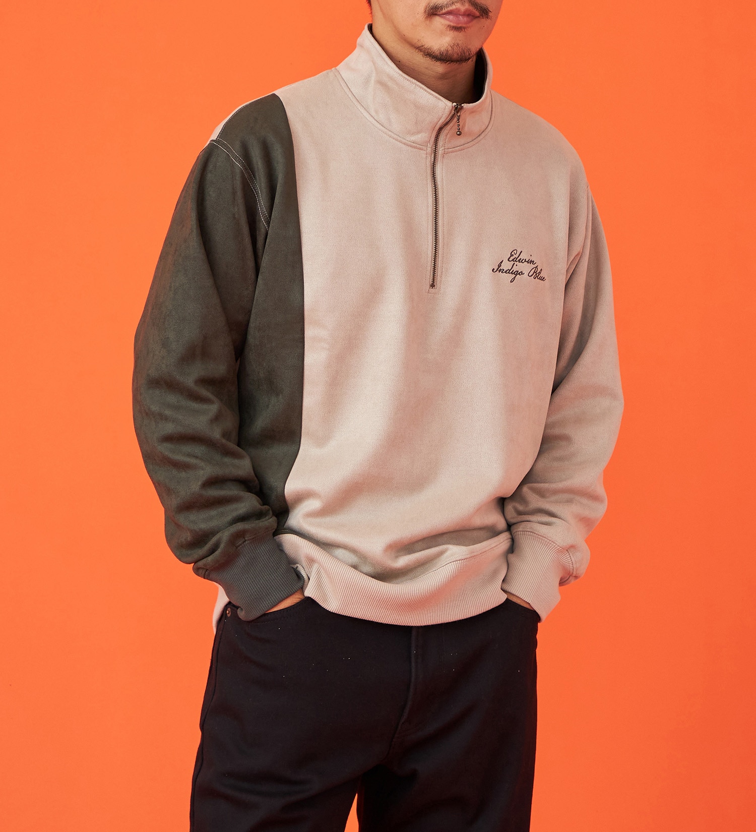 EDWIN(エドウイン)のハーフジップスウェット【アウトレット店舗・WEB限定】|トップス/スウェット/メンズ|ベージュ系その他