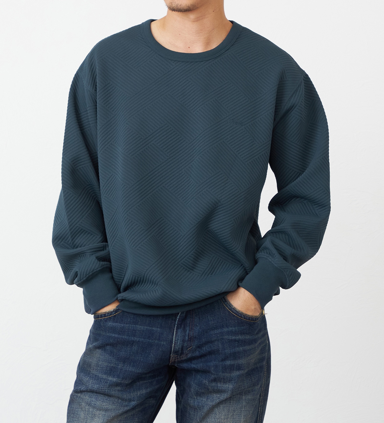 EDWIN(エドウイン)のジャガードスウェット【アウトレット店舗・WEB限定】|トップス/スウェット/メンズ|ネイビー
