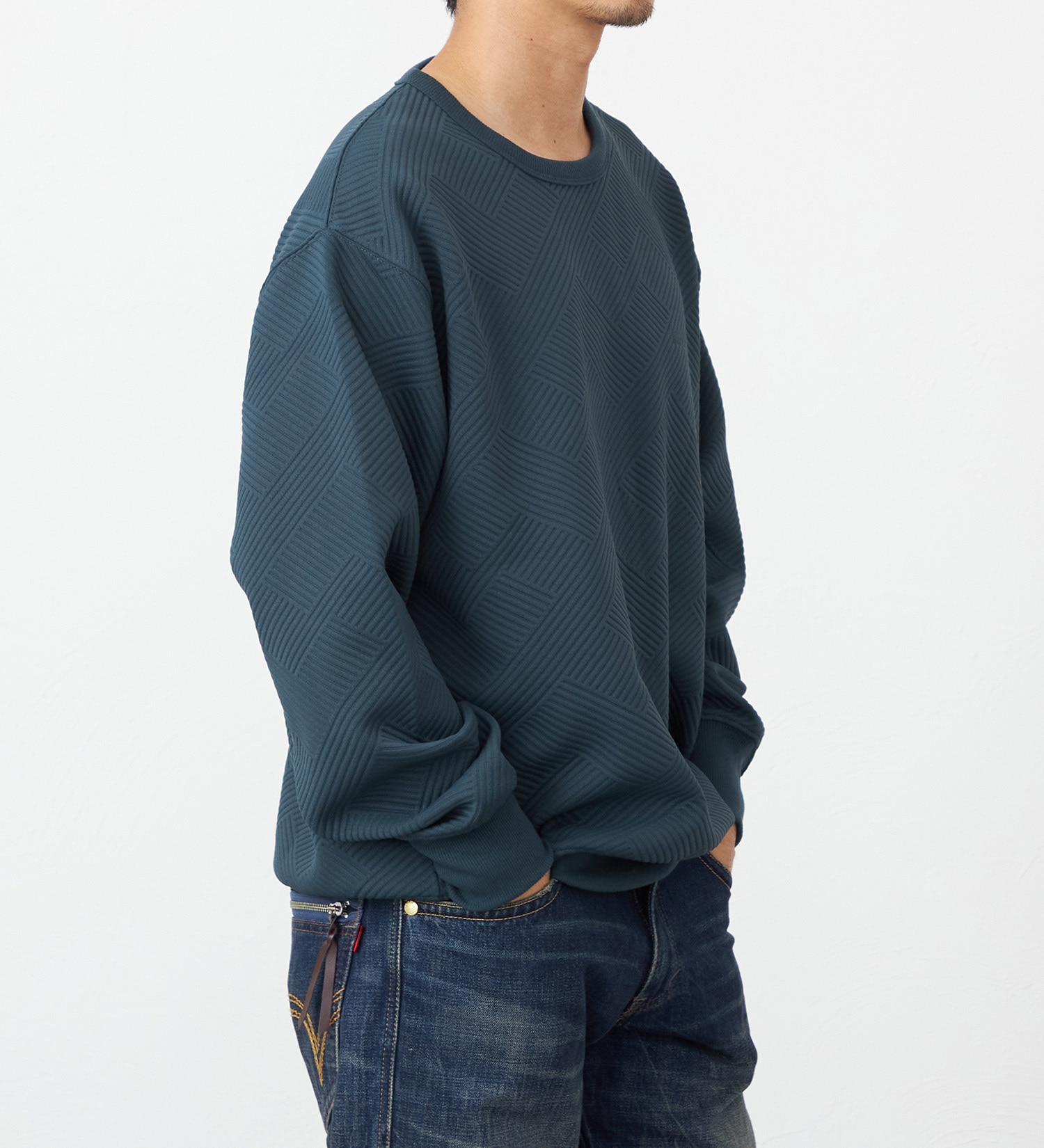 EDWIN(エドウイン)のジャガードスウェット【アウトレット店舗・WEB限定】|トップス/スウェット/メンズ|ネイビー