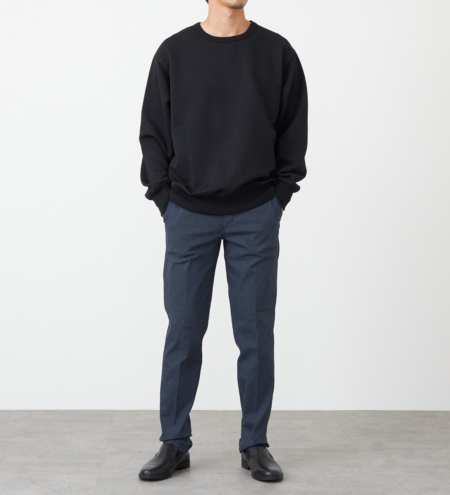 EDWIN(エドウイン)のジャガードスウェット【アウトレット店舗・WEB限定】|トップス/スウェット/メンズ|ブラック