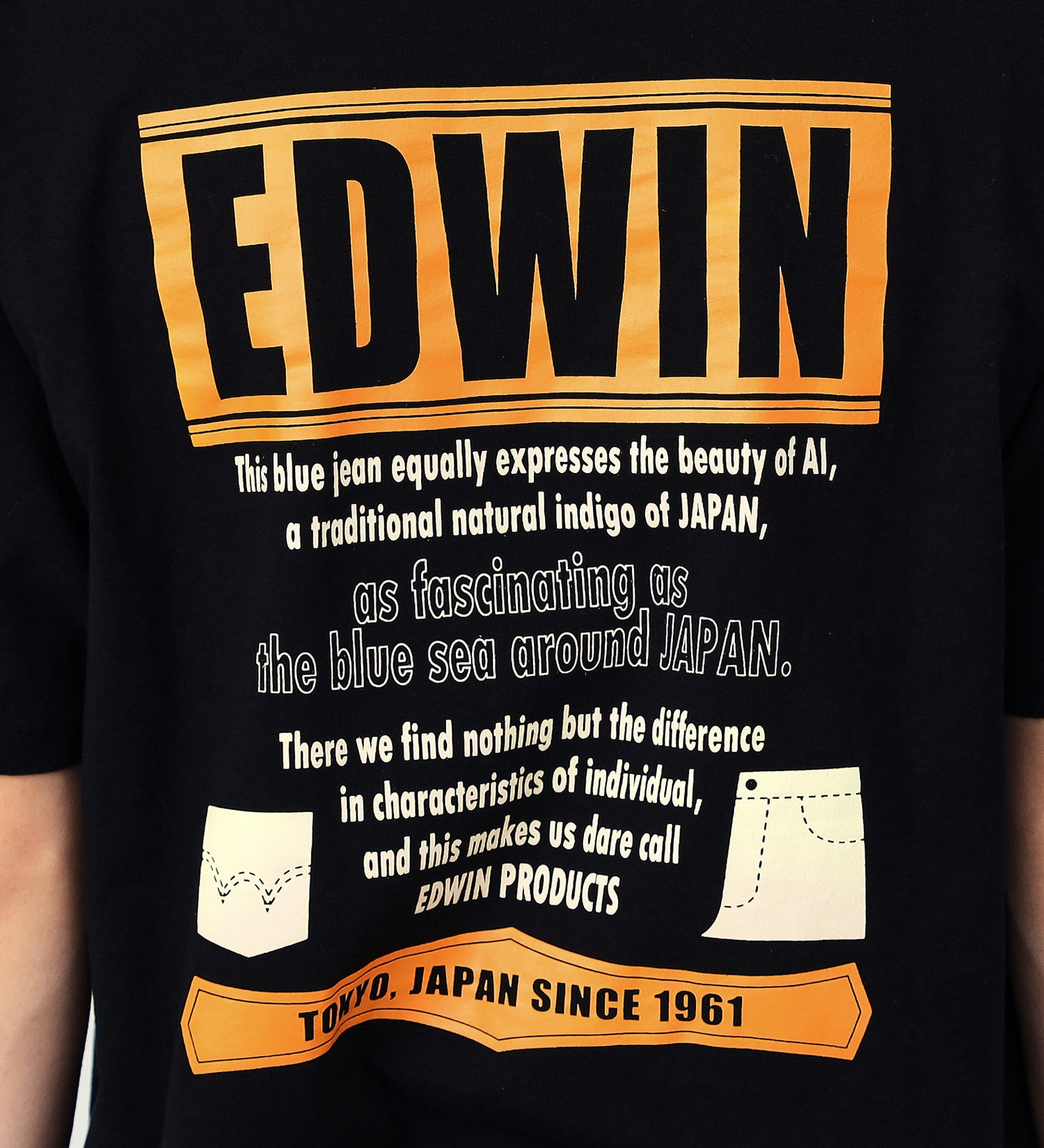 EDWIN(エドウイン)のバックプリントTシャツ【半袖】【アウトレット店舗・WEB限定】|トップス/Tシャツ/カットソー/メンズ|ブラック