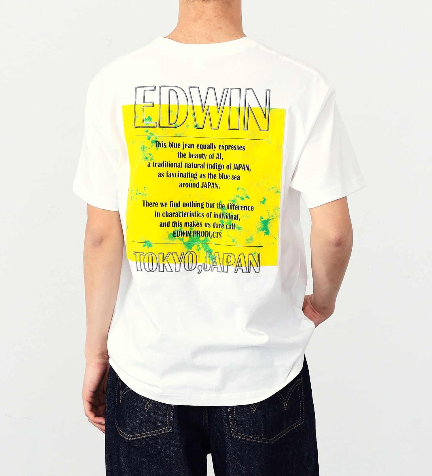 EDWIN(エドウイン)のバック刺繍プリントTシャツ【半袖】【アウトレット店舗・WEB限定】|トップス/Tシャツ/カットソー/メンズ|ホワイト