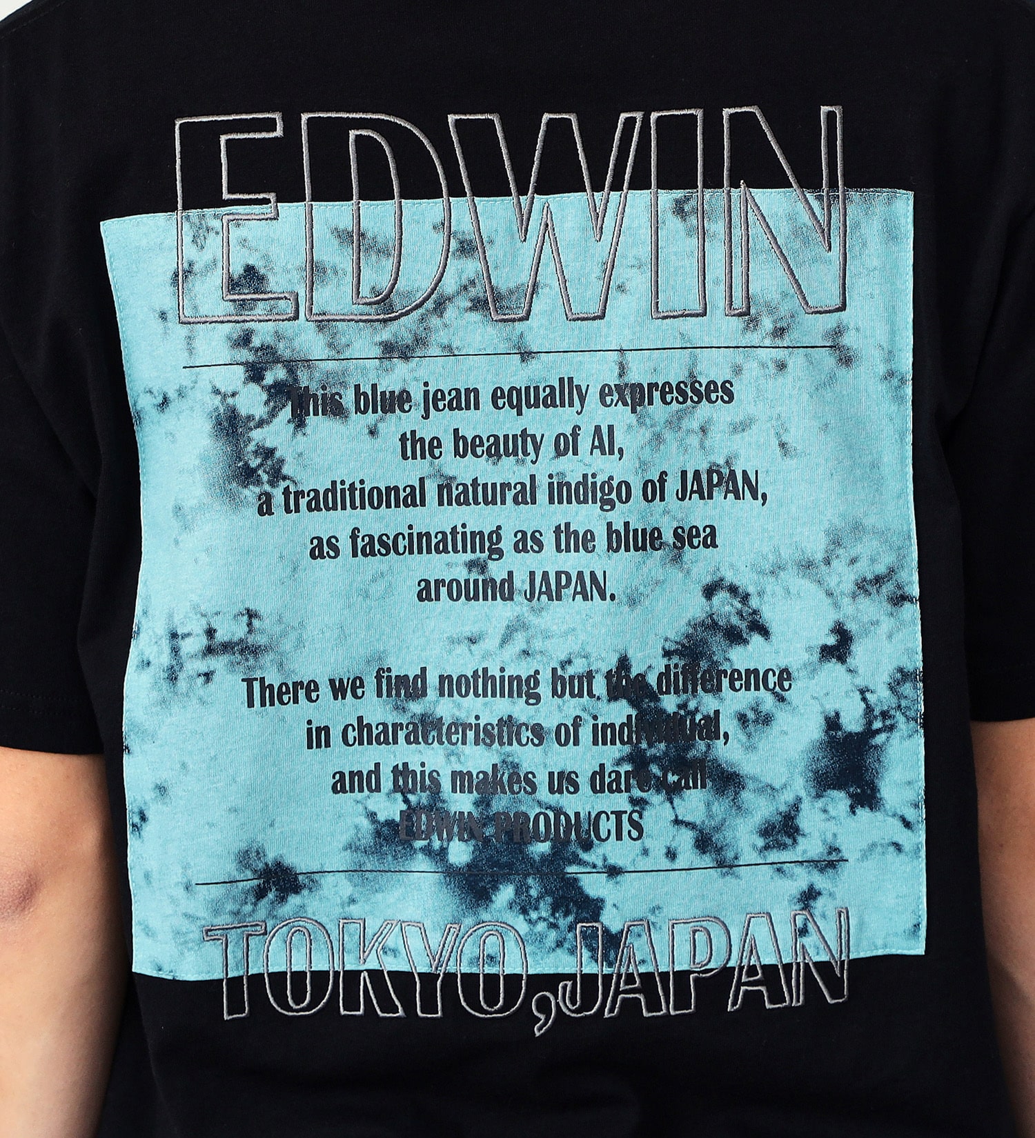 EDWIN(エドウイン)のバック刺繍プリントTシャツ【半袖】【アウトレット店舗・WEB限定】|トップス/Tシャツ/カットソー/メンズ|ブラック