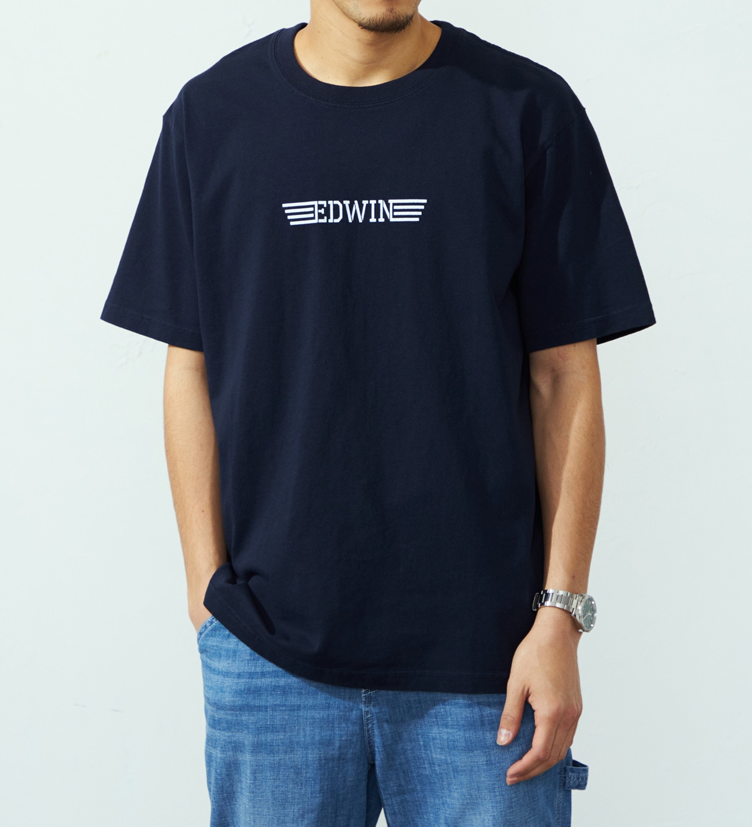 EDWIN(エドウイン)のバックプリントTシャツ【アウトレット店舗・WEB限定】|トップス/Tシャツ/カットソー/メンズ|ネイビー