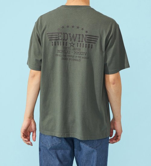 EDWIN(エドウイン)のバックプリントTシャツ【アウトレット店舗・WEB限定】|トップス/Tシャツ/カットソー/メンズ|カーキ