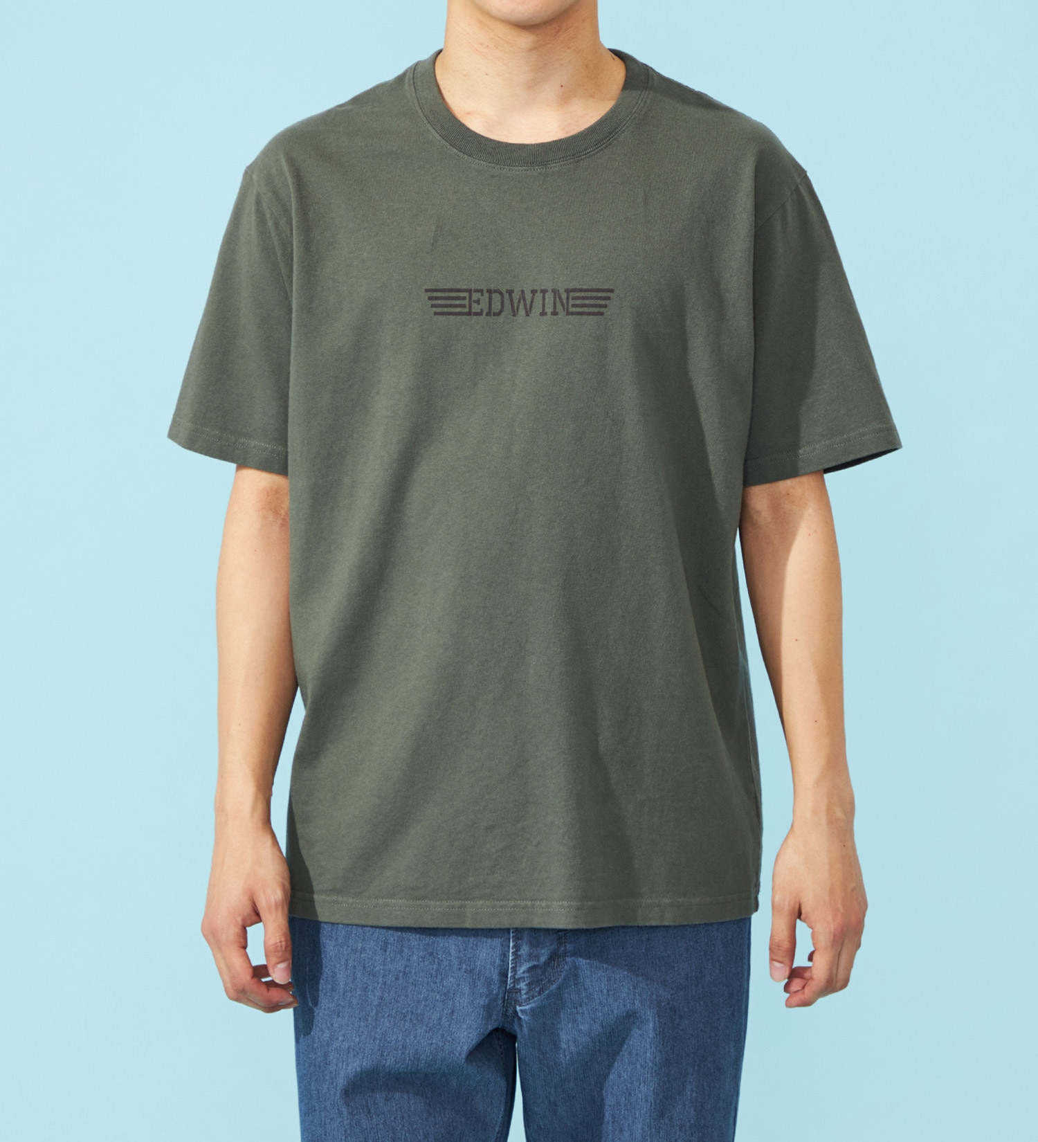 EDWIN(エドウイン)のバックプリントTシャツ【アウトレット店舗・WEB限定】|トップス/Tシャツ/カットソー/メンズ|カーキ