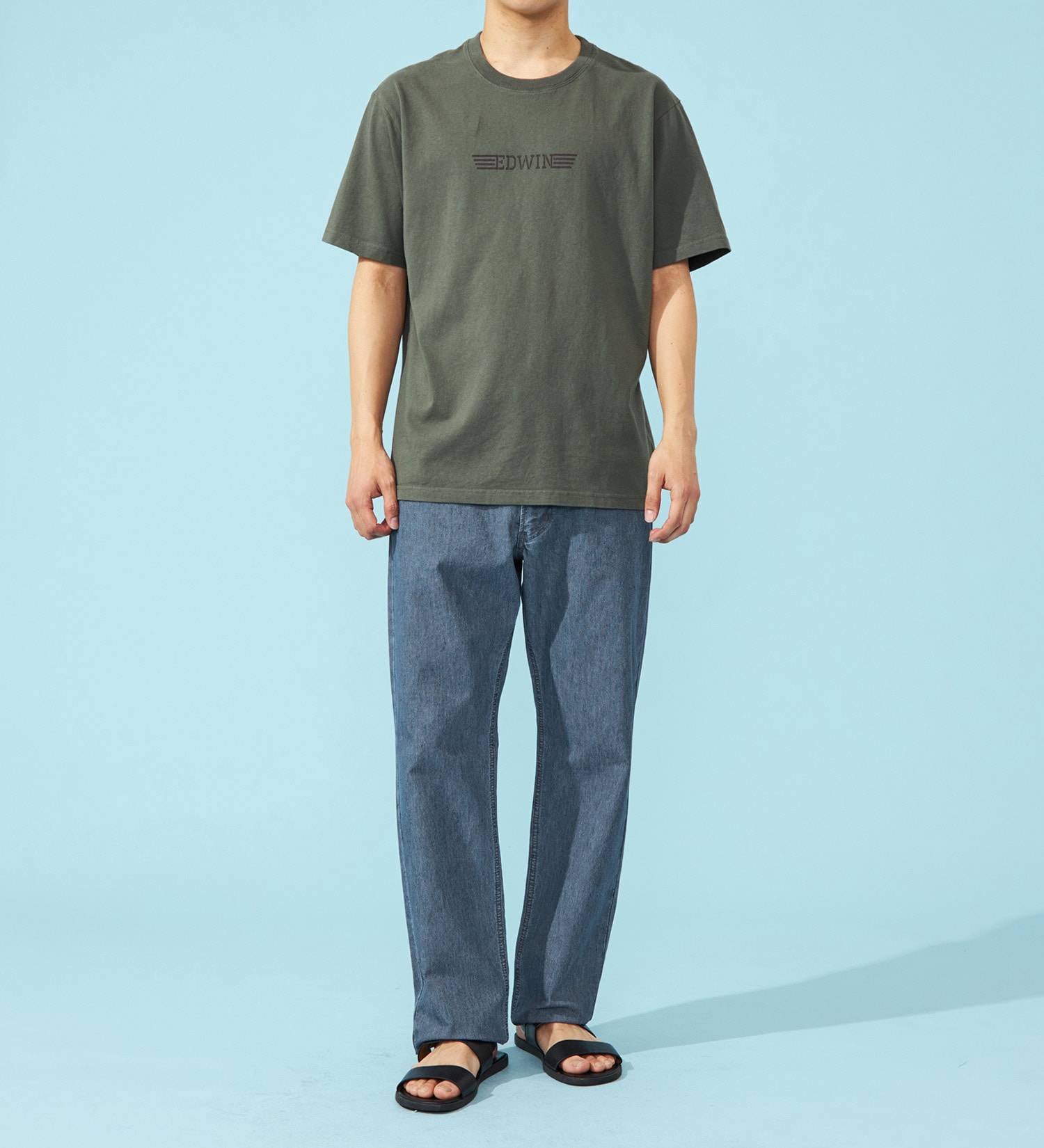 EDWIN(エドウイン)のバックプリントTシャツ【アウトレット店舗・WEB限定】|トップス/Tシャツ/カットソー/メンズ|カーキ